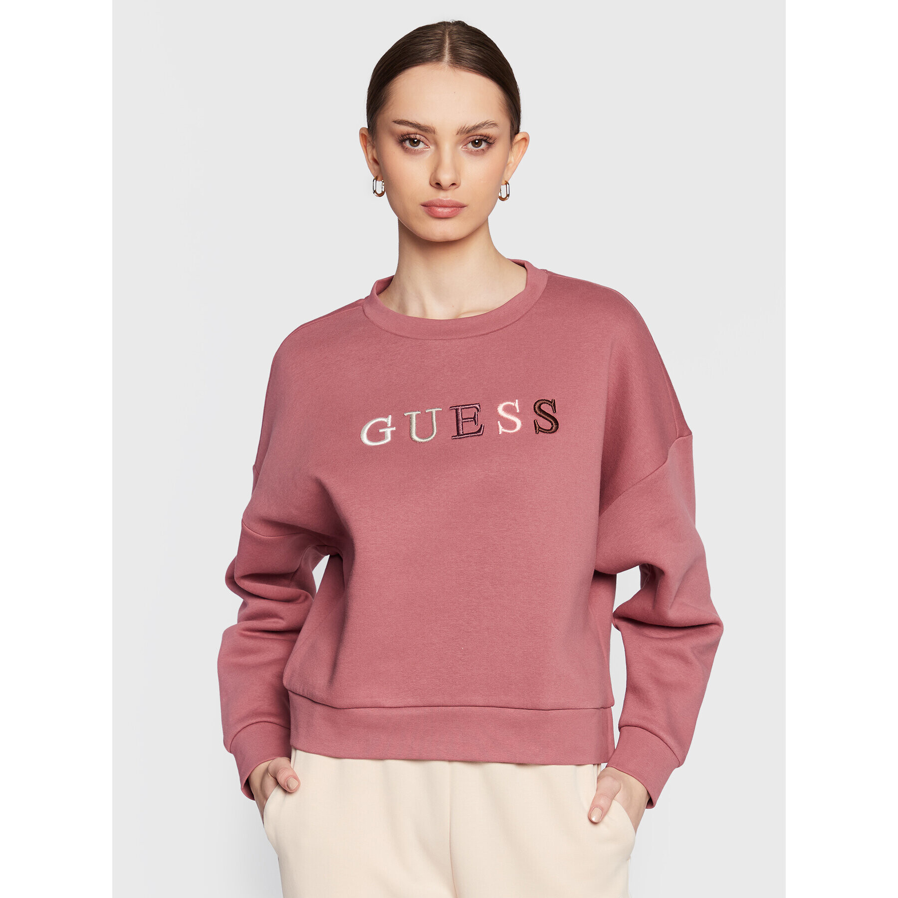 Guess Pulóver Clara W3RQ05 K9Z22 Rózsaszín Relaxed Fit - Pepit.hu