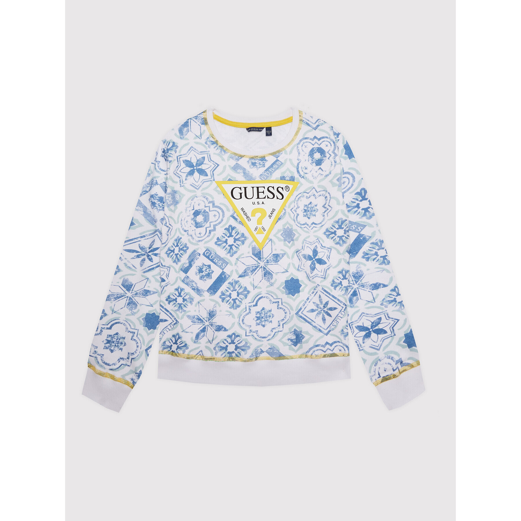 Guess Pulóver L2GQ00 KA6R3 Fehér Regular Fit - Pepit.hu