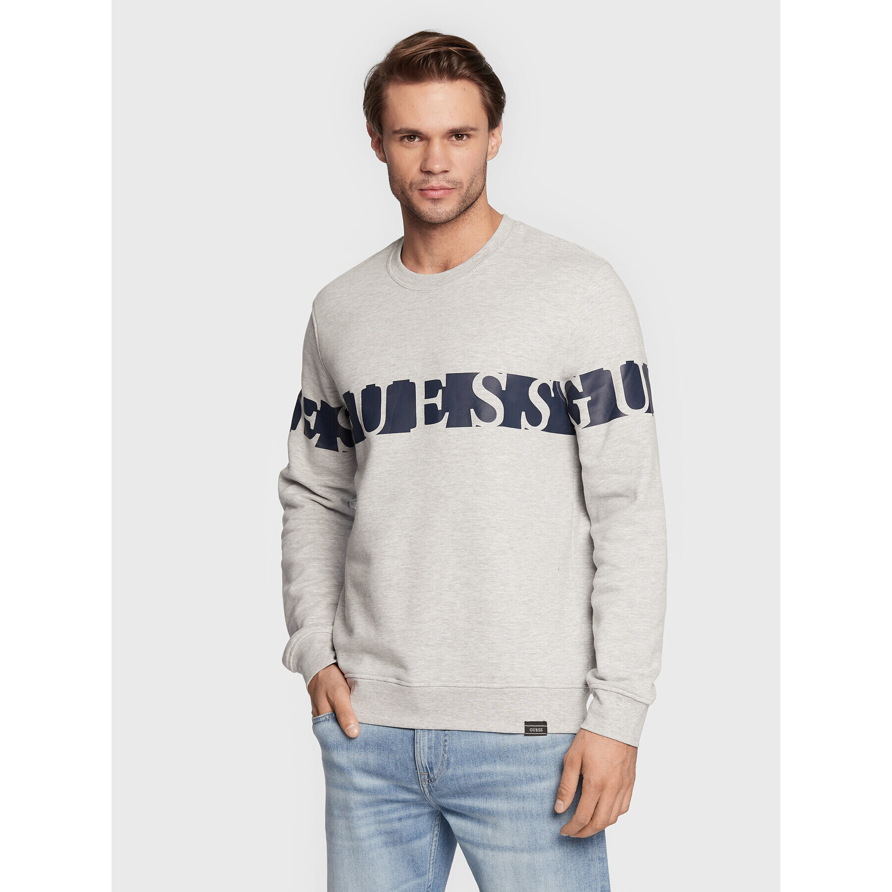 Guess Pulóver M2BQ23 KBDA1 Szürke Slim Fit - Pepit.hu