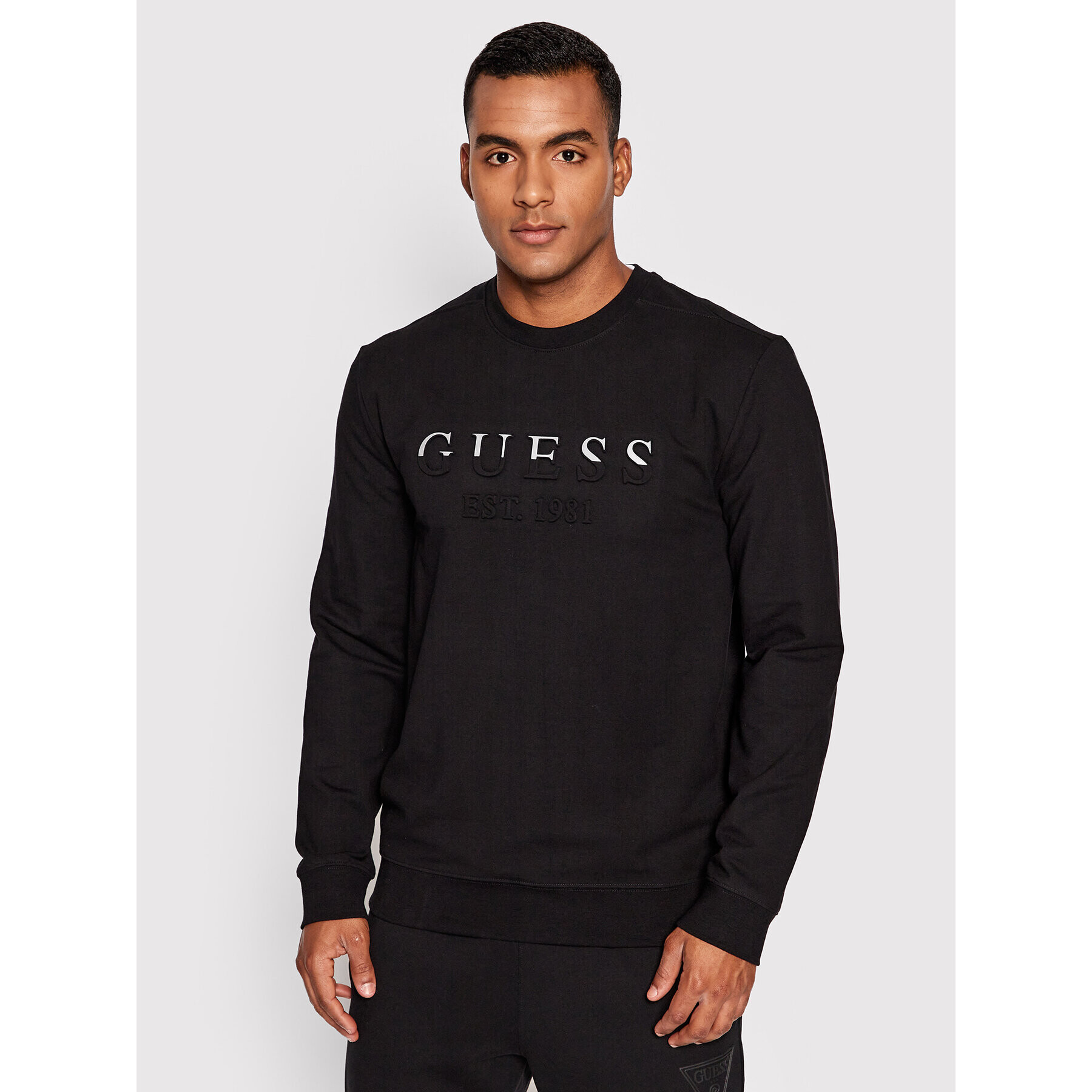 Guess Pulóver M2YQ08 K6ZS1 Fekete Slim Fit - Pepit.hu