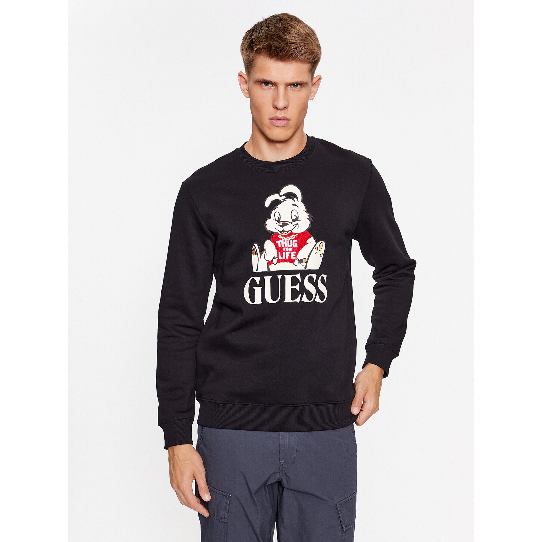 Guess Pulóver M3BQ62 K9Z21 Fekete Regular Fit - Pepit.hu