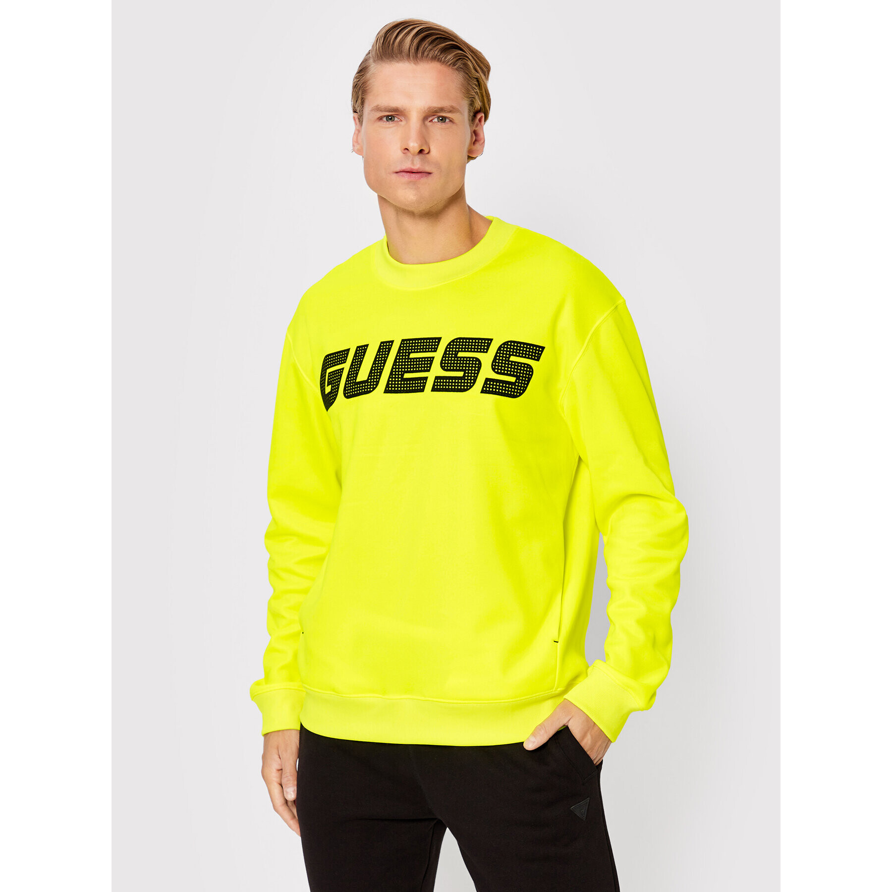 Guess Pulóver Z2YQ17 FL04W Zöld Regular Fit - Pepit.hu