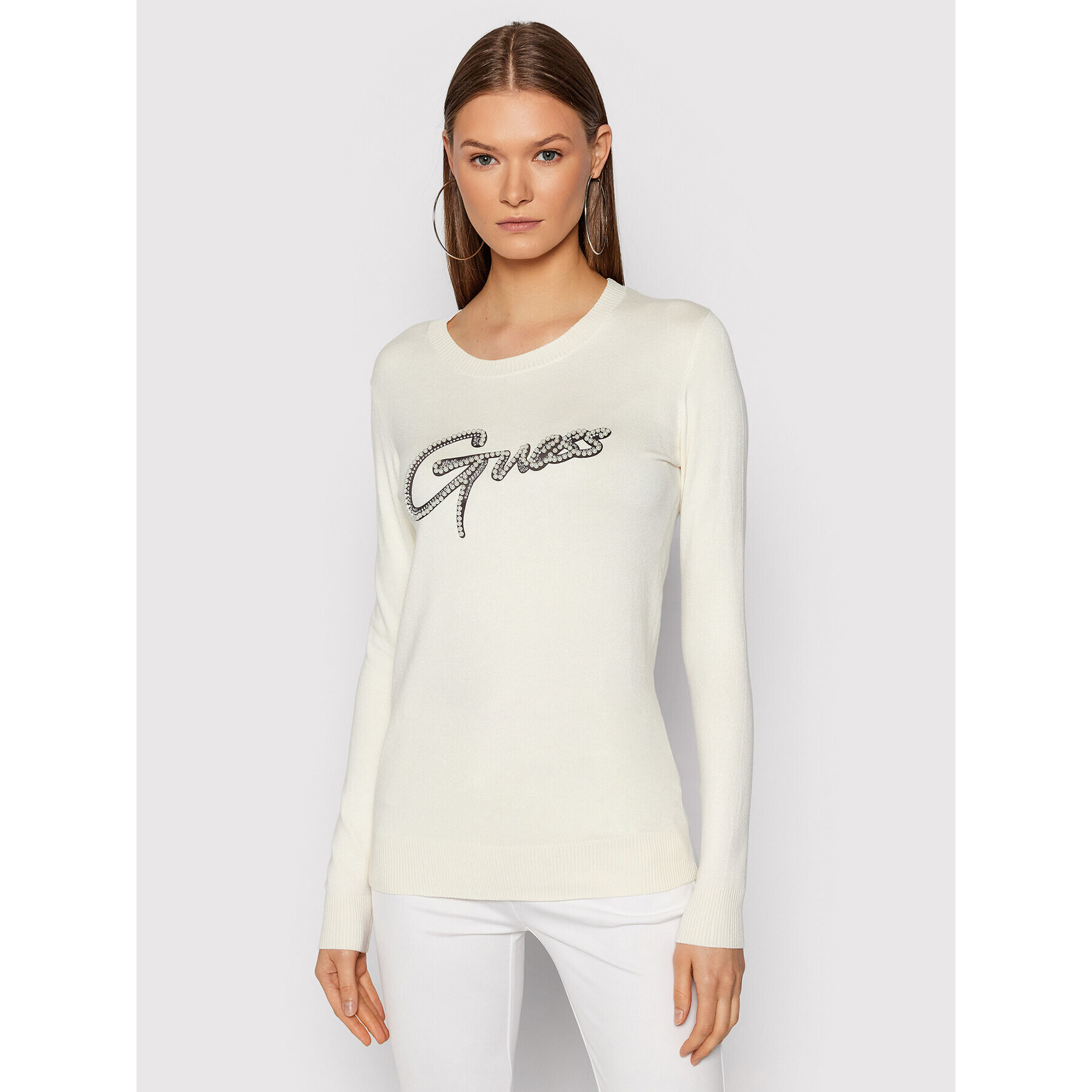 Guess Sweater Ada W1BR10 Z2NQ0 Bézs Regular Fit - Pepit.hu