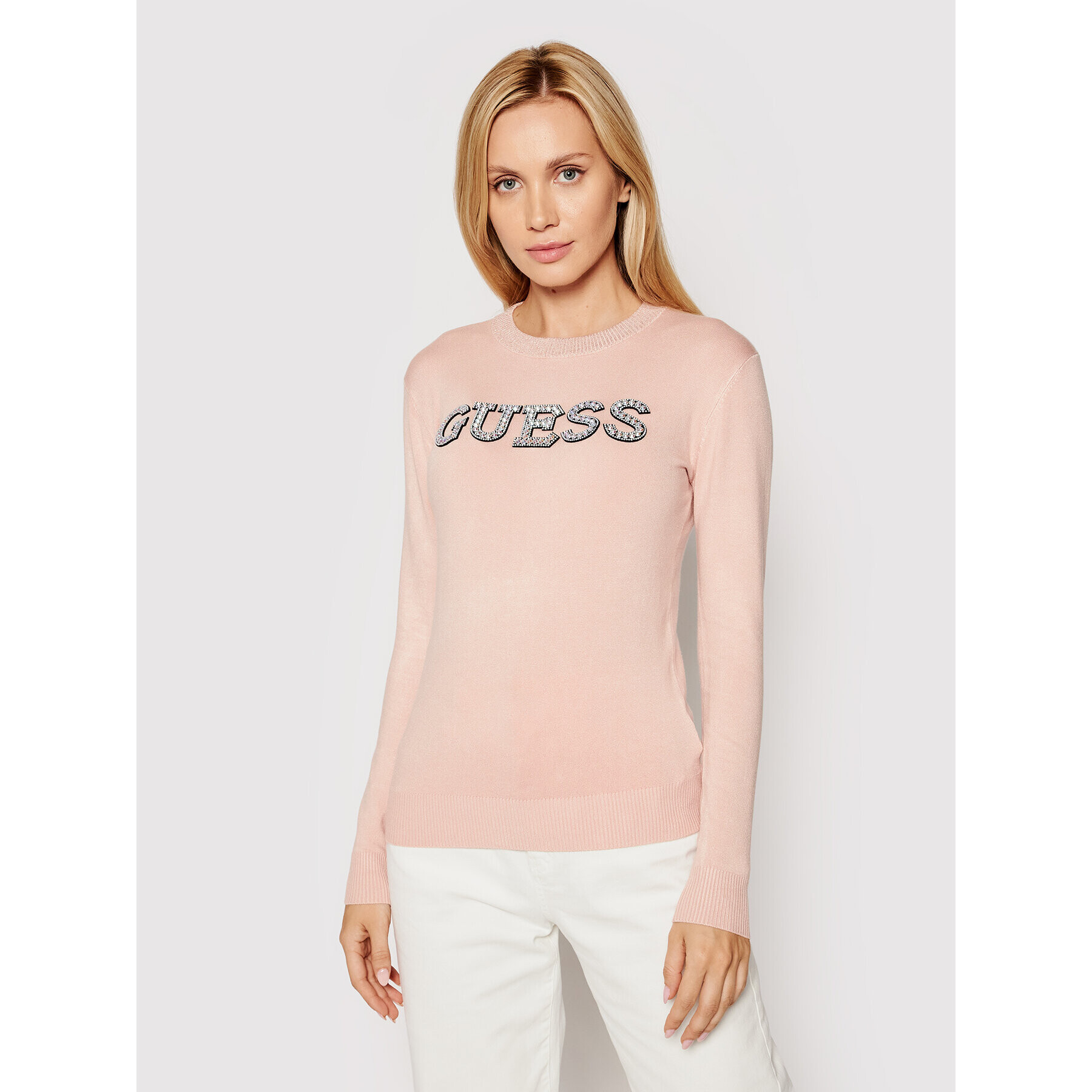 Guess Sweater Elvire W1YR0K Z2NQ0 Rózsaszín Regular Fit - Pepit.hu