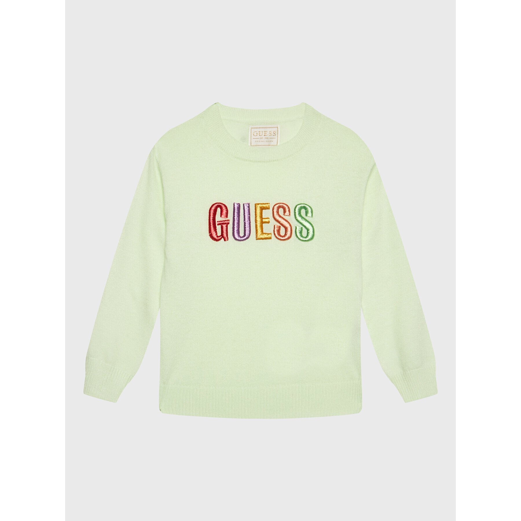 Guess Sweater K3GR00 Z36I0 Zöld Regular Fit - Pepit.hu