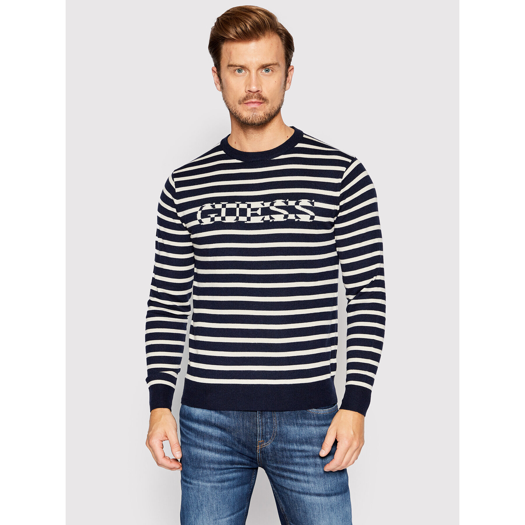 Guess Sweater Oscar M2YR18 Z3052 Sötétkék Regular Fit - Pepit.hu