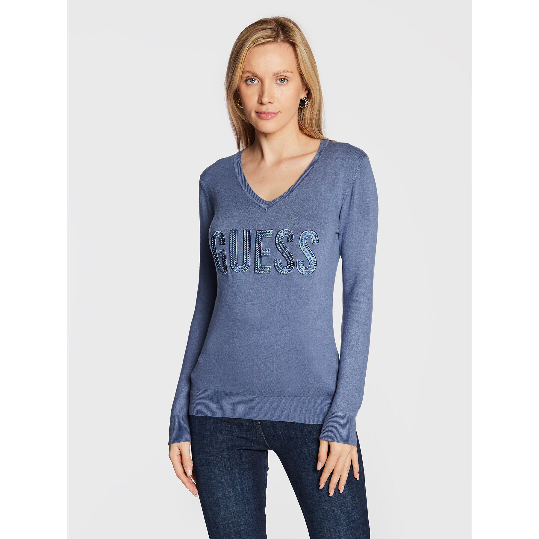 Guess Sweater Pascale W2BR52 Z2NQ2 Kék Regular Fit - Pepit.hu