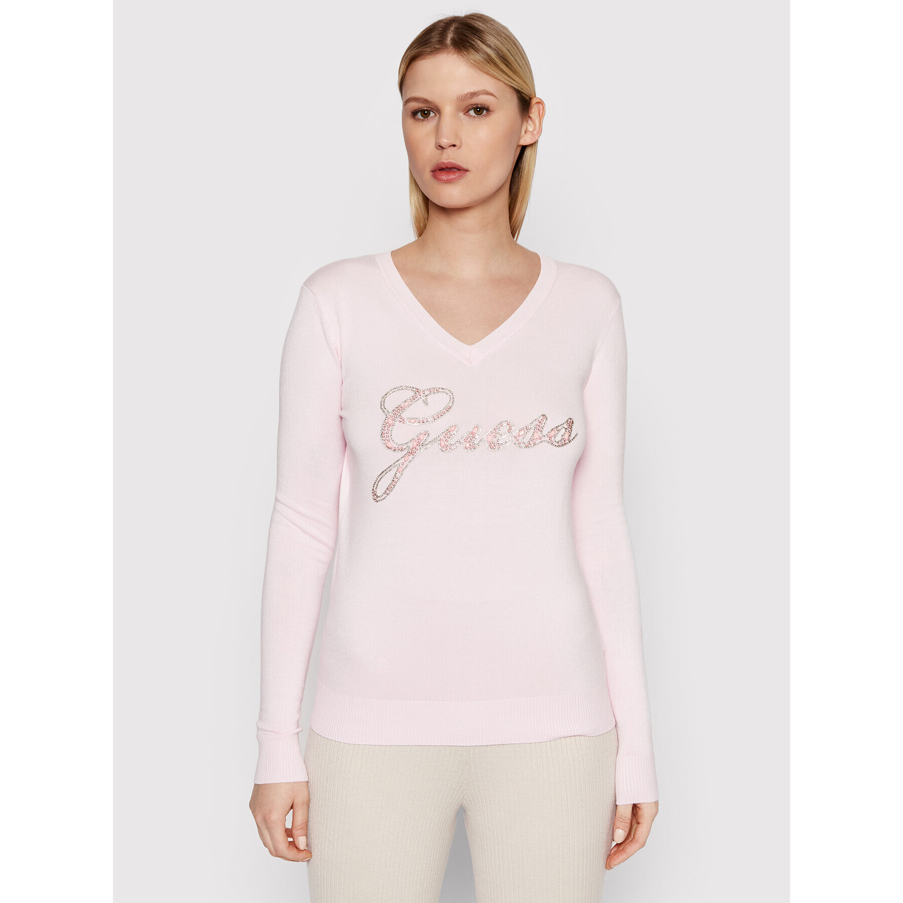 Guess Sweater W2GR22 Z2NQ0 Rózsaszín Regular Fit - Pepit.hu