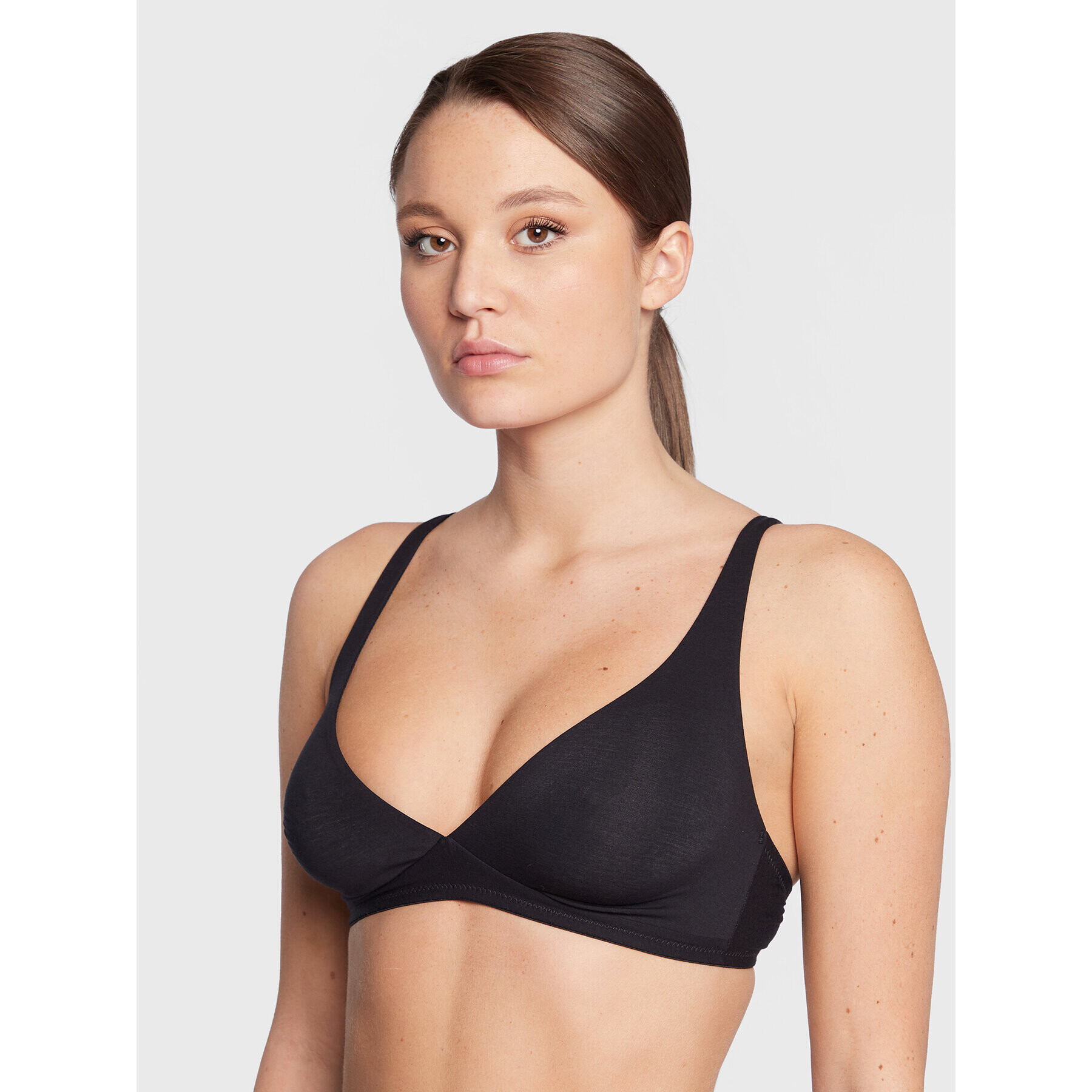 Hanro Bralette melltartó Cotton Sensation 1387 Fekete - Pepit.hu