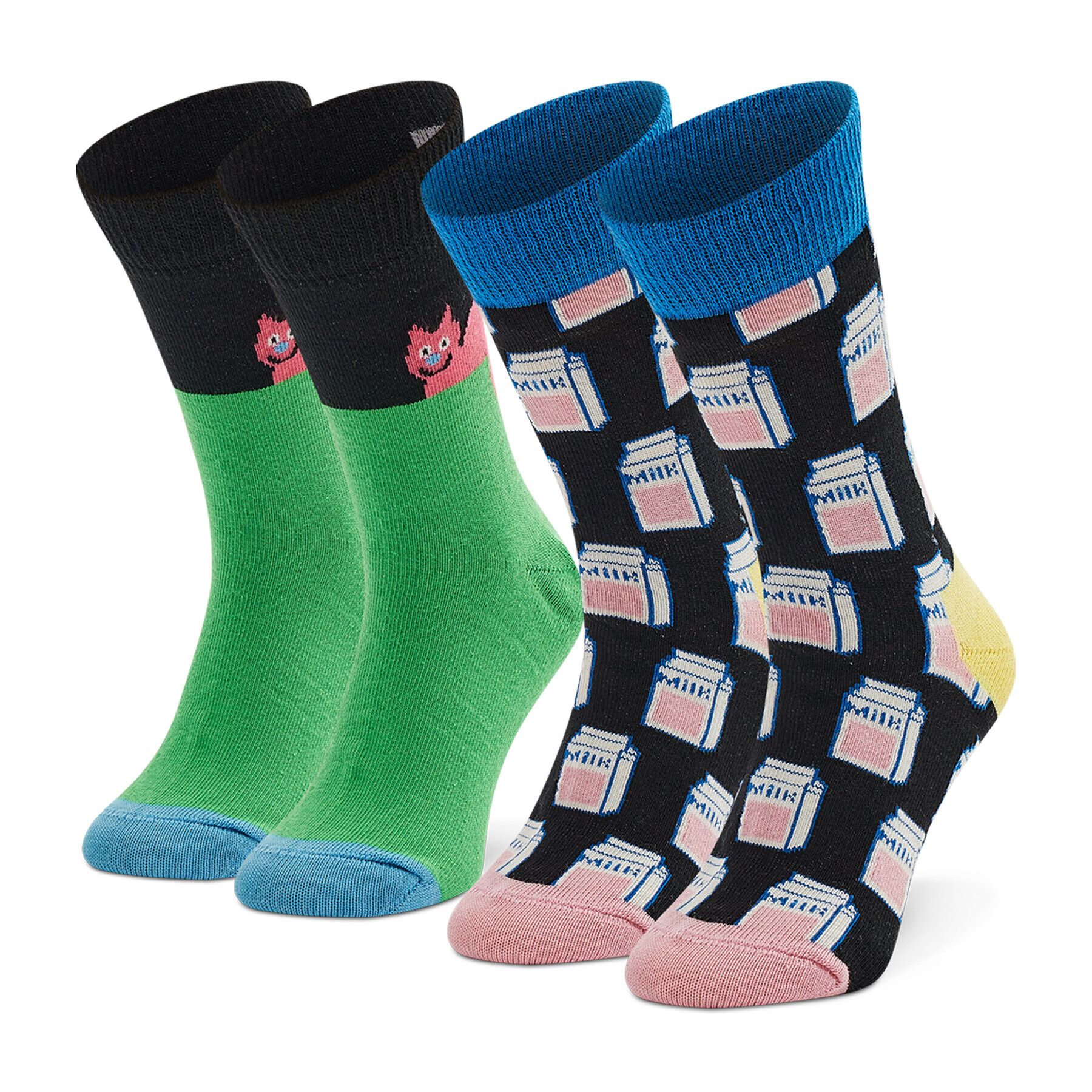 Happy Socks 2 pár hosszú szárú gyerek zokni KCAT02-9300 Színes - Pepit.hu