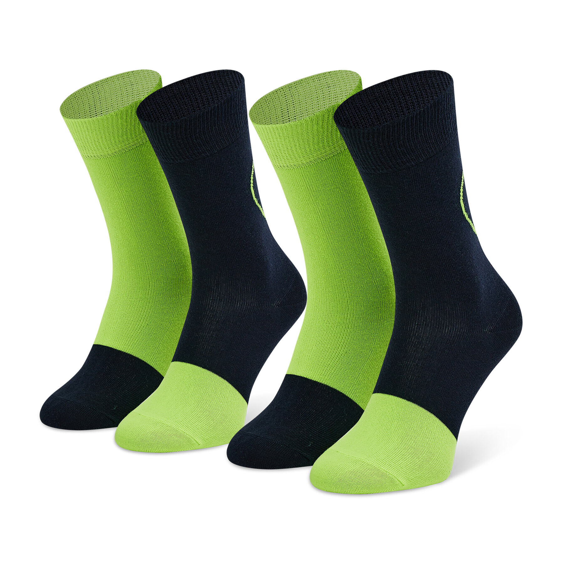 Happy Socks 2 pár hosszú szárú unisex zokni XBES02-6500 Zöld - Pepit.hu