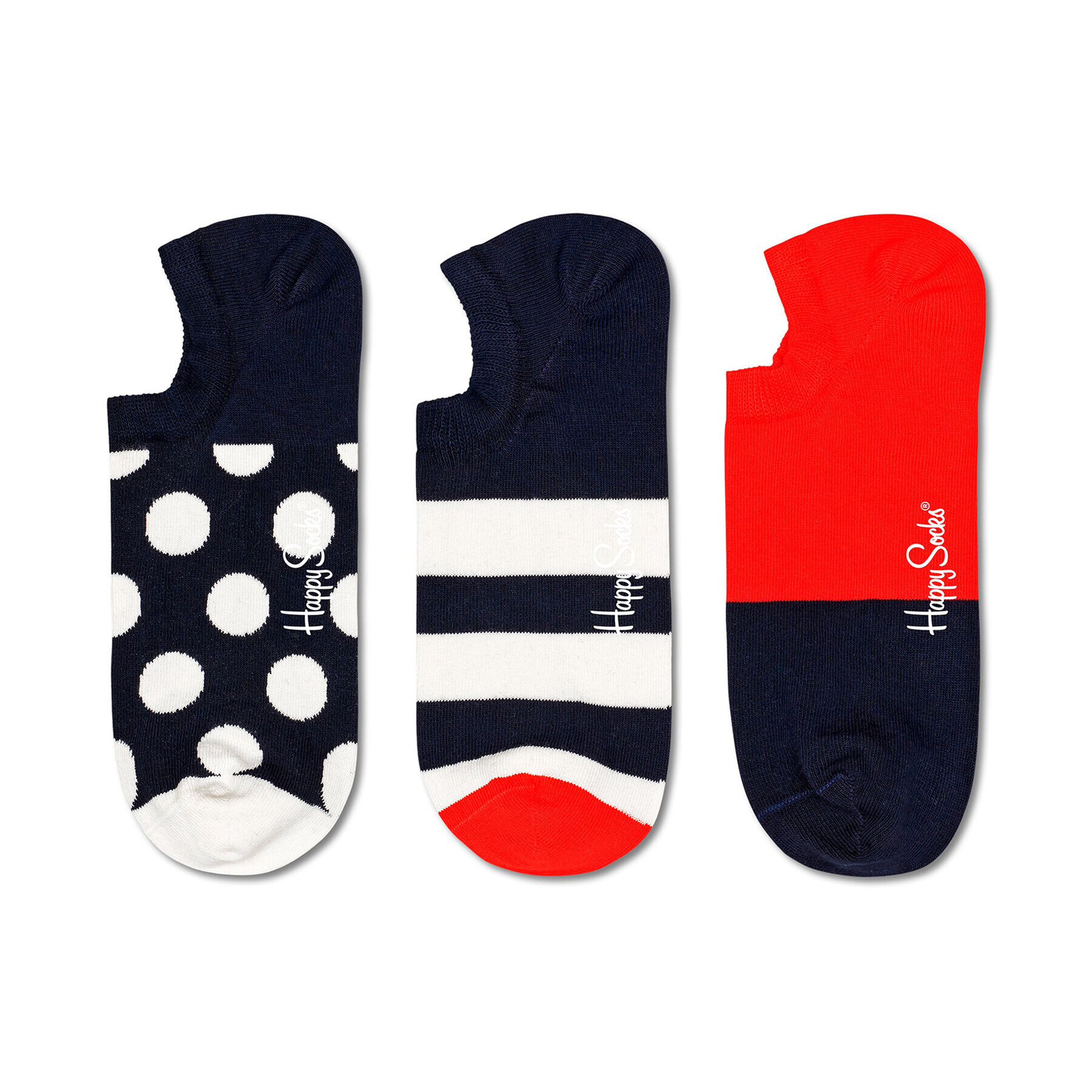 Happy Socks 3 pár unisex bokazokni BDO39-6500 Színes - Pepit.hu