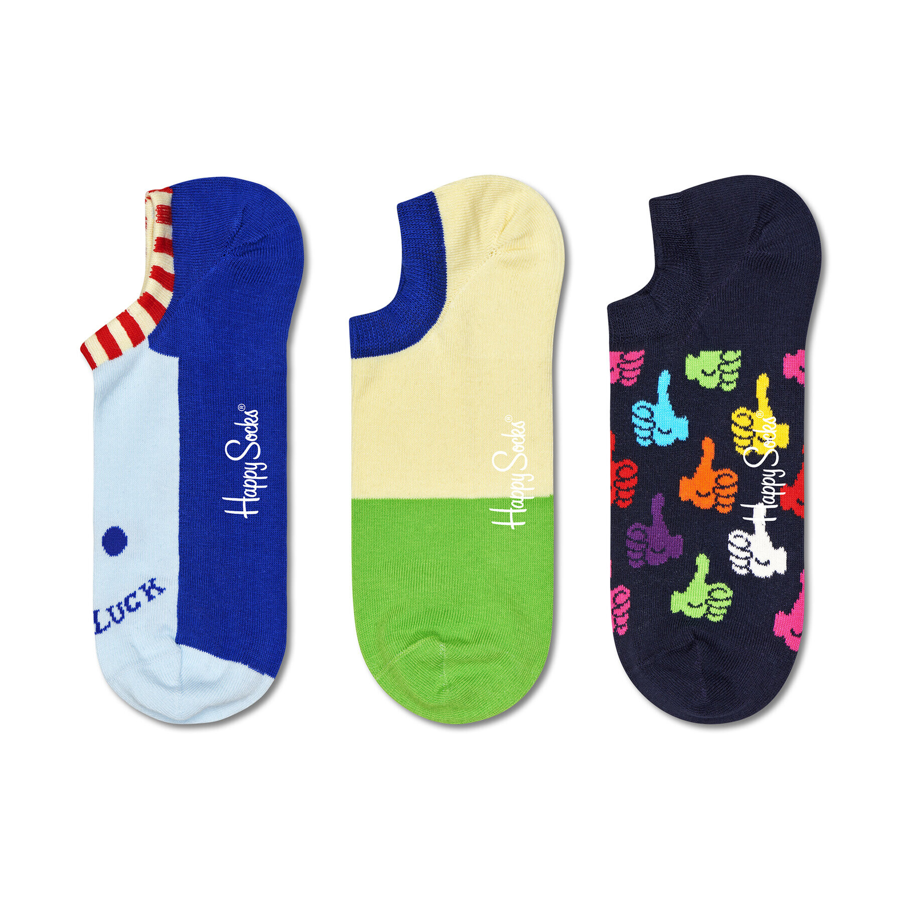 Happy Socks 3 pár unisex bokazokni LUK39-6000 Színes - Pepit.hu