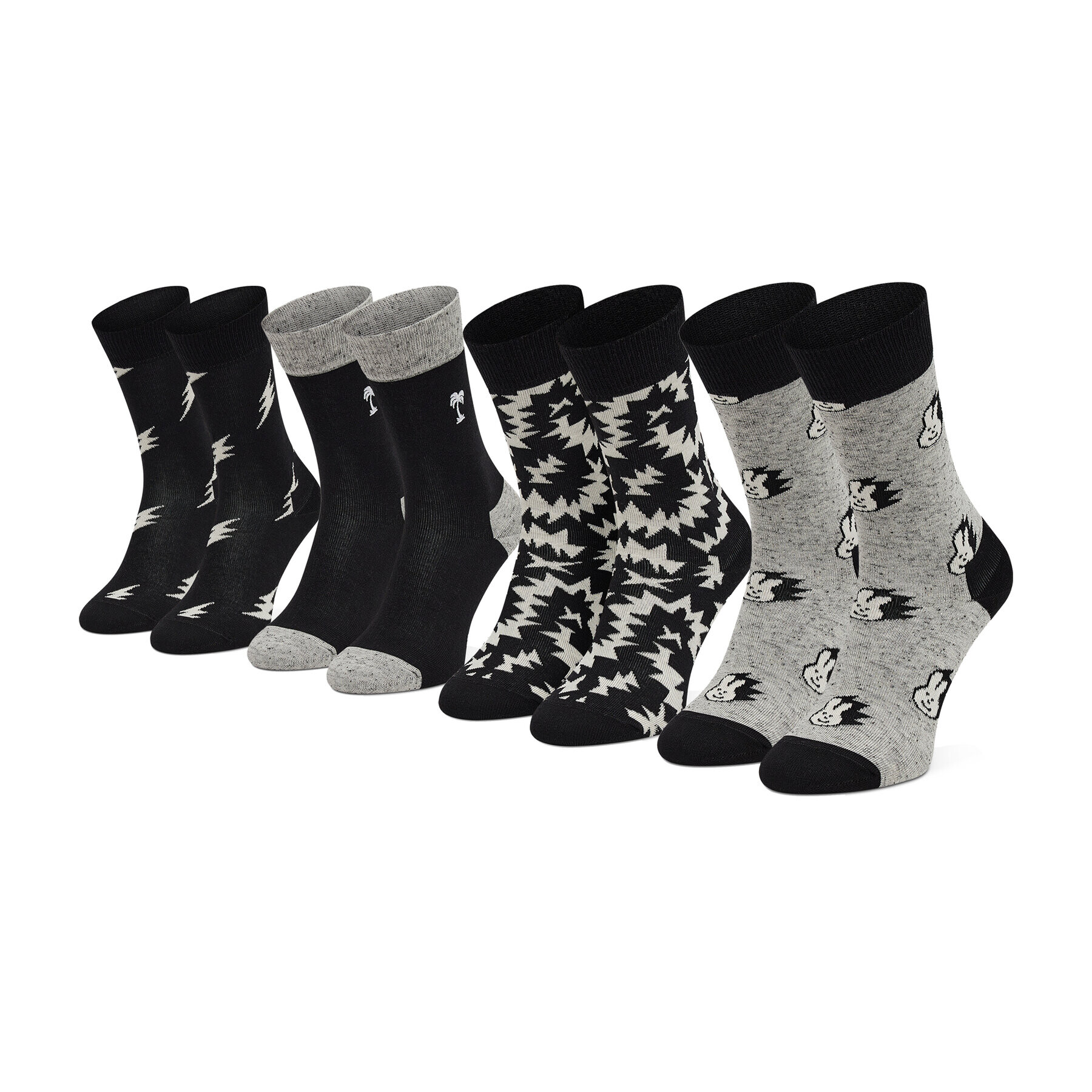 Happy Socks 4 pár hosszú szárú unisex zokni XBWI09-9100 Fekete - Pepit.hu