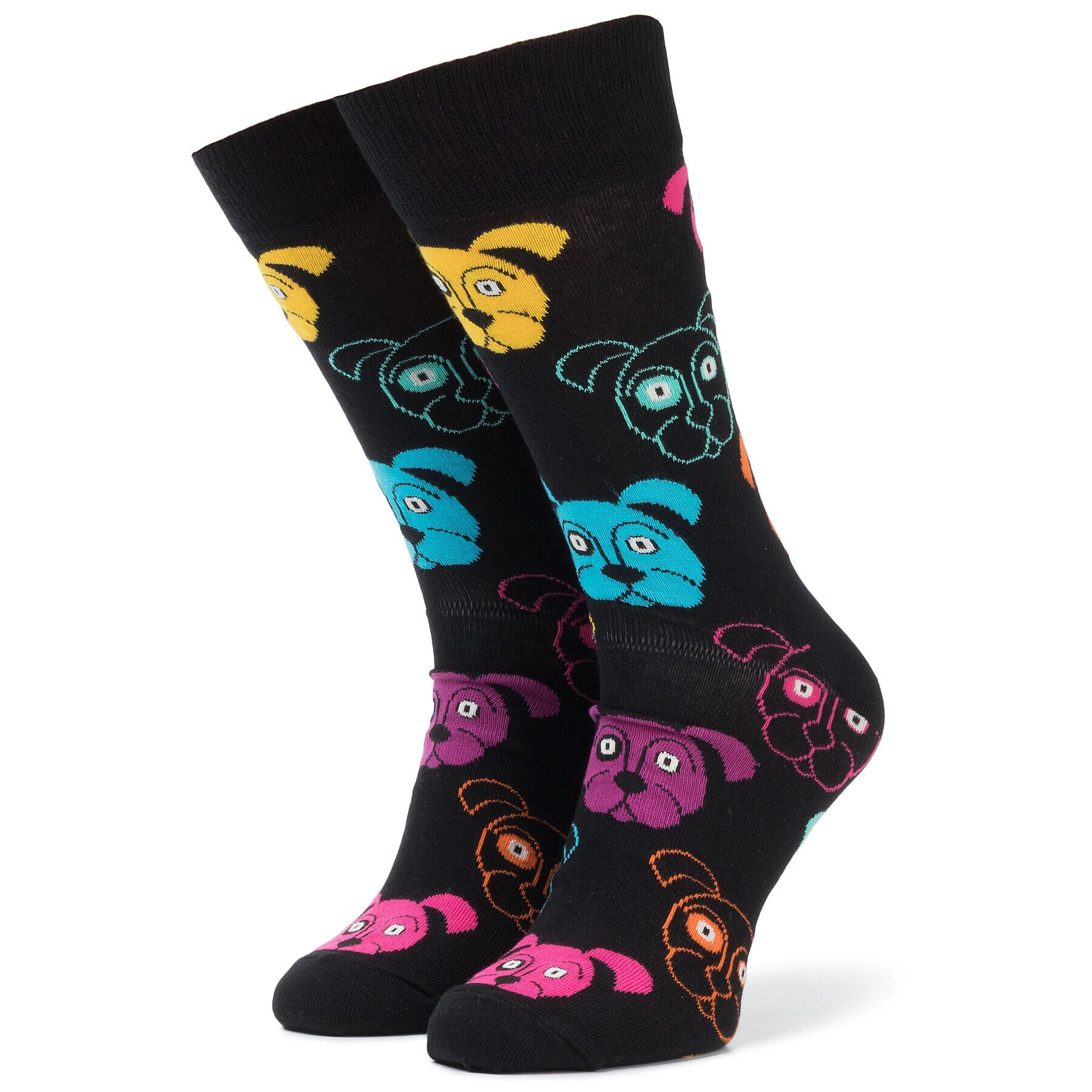 Happy Socks Unisex Magasszárú Zokni DOG01-9001 Fekete - Pepit.hu