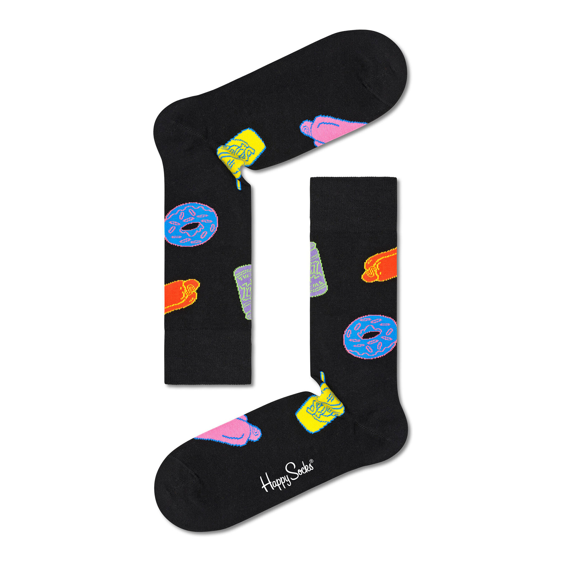 Happy Socks Unisex Magasszárú Zokni SIM01-9300 Fekete - Pepit.hu