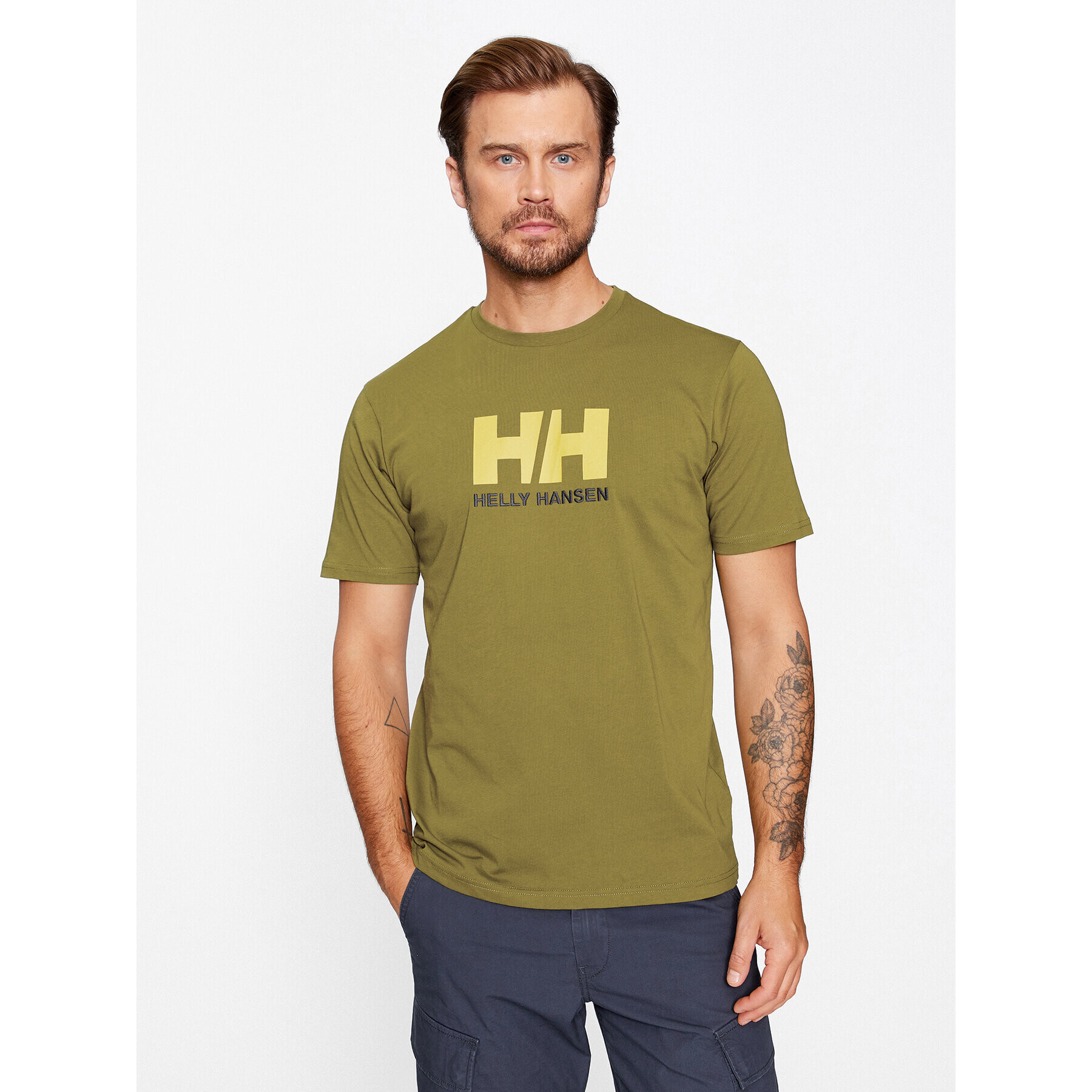 Helly Hansen Póló Logo 33979 Zöld Regular Fit - Pepit.hu