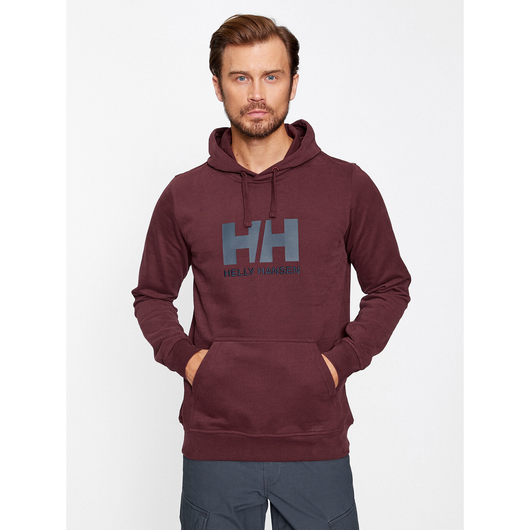 Helly Hansen Pulóver Logo 33977 Bordó Regular Fit - Pepit.hu