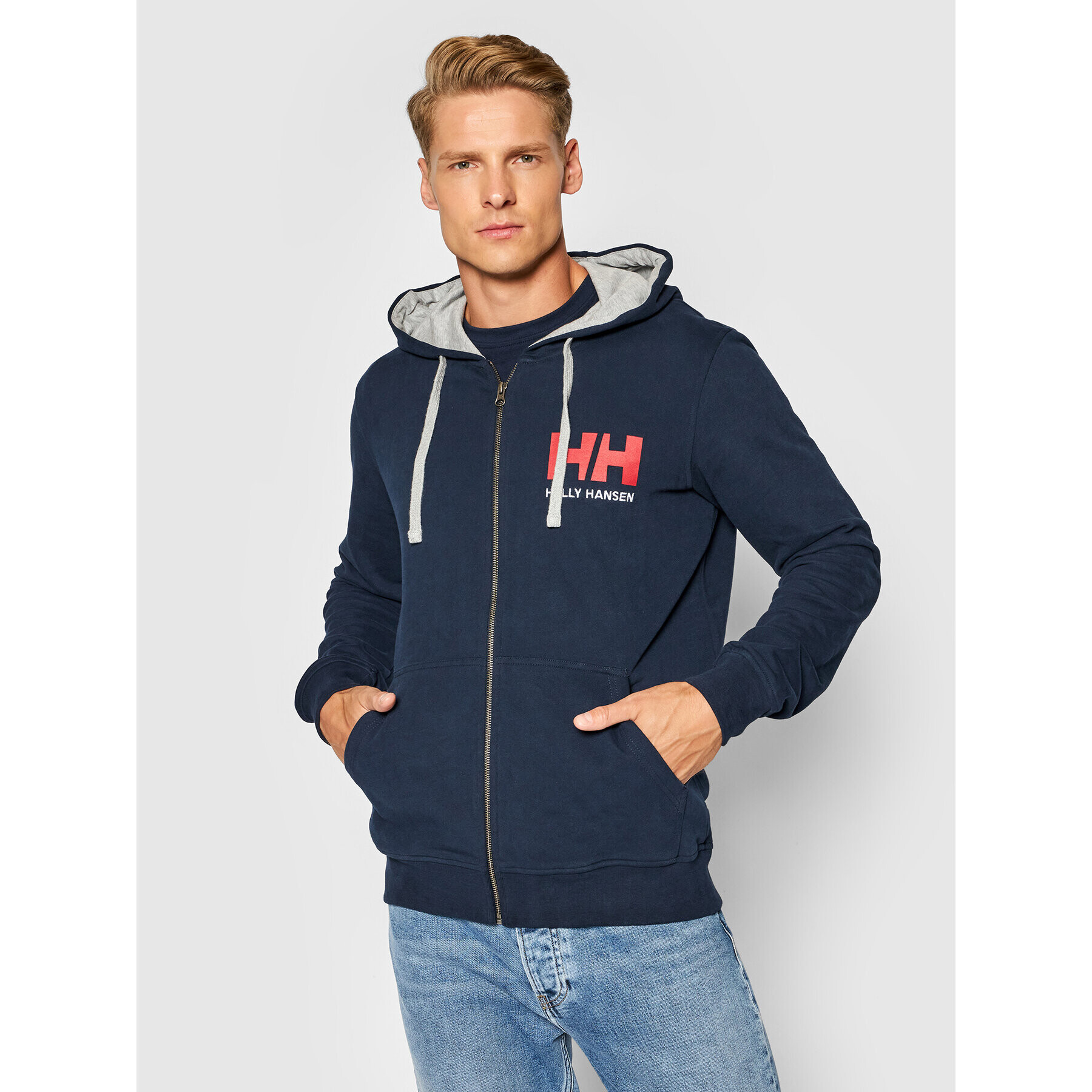 Helly Hansen Pulóver Logo 34163 Sötétkék Regular Fit - Pepit.hu