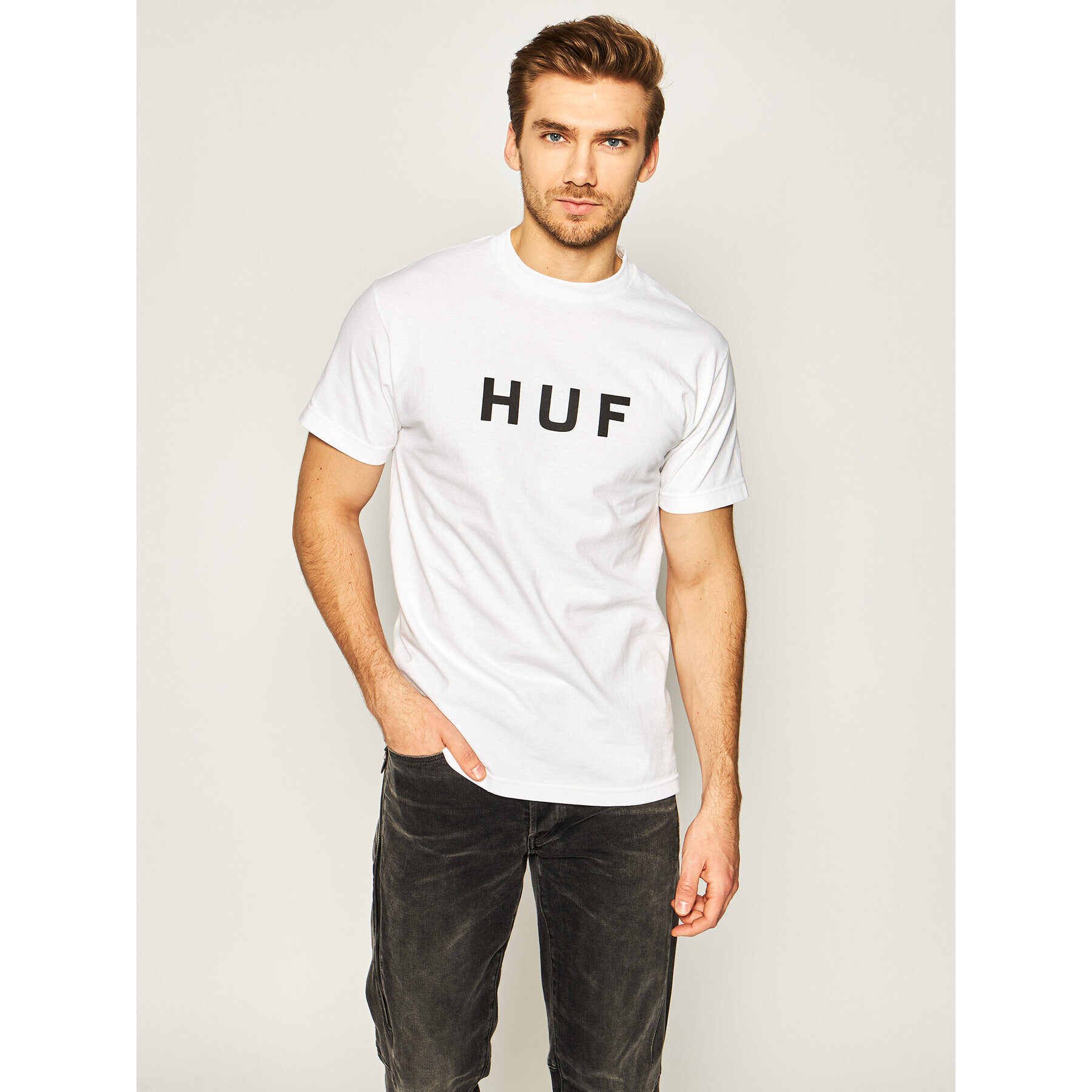 HUF Póló Essentials Og Logo TS00508 Fehér Regular Fit - Pepit.hu