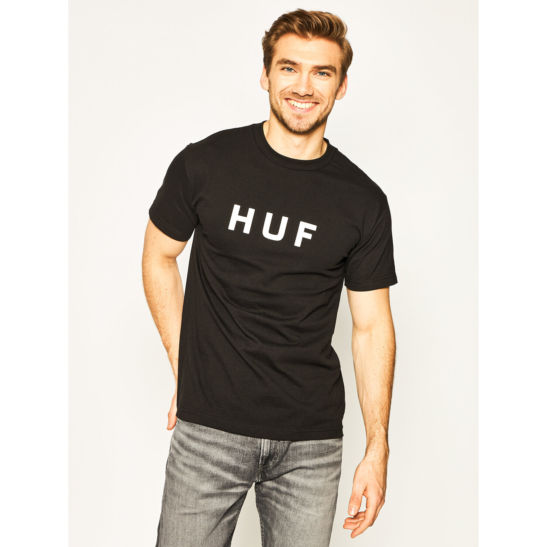 HUF Póló Essentials OG Logo TS00508 Sötétkék Regular Fit - Pepit.hu