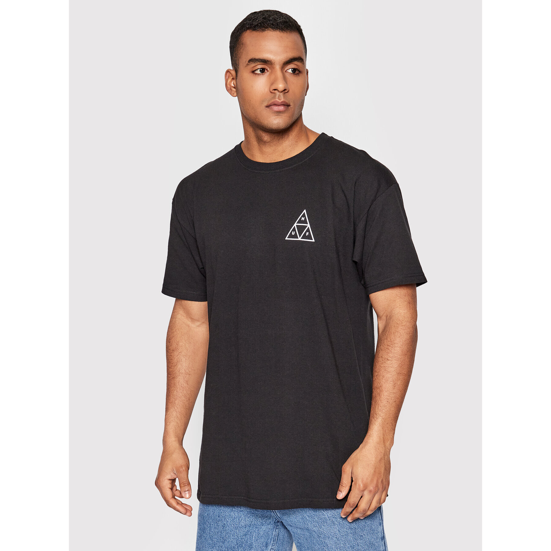 HUF Póló Essentials Triple Triangle TS01751 Fekete Regular Fit - Pepit.hu