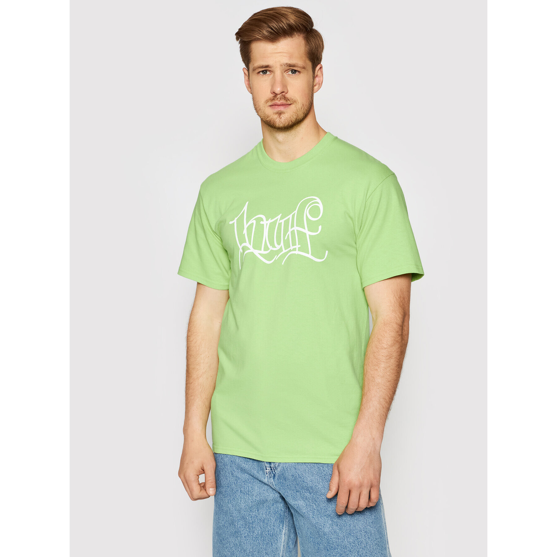 HUF Póló HAZE Handstyle 2 TS01382 Zöld Regular Fit - Pepit.hu