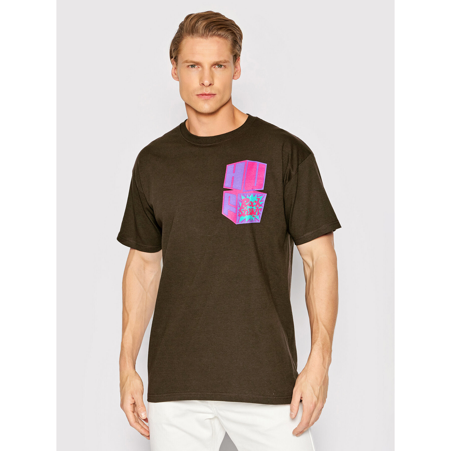 HUF Póló High Note TS01654 Barna Regular Fit - Pepit.hu