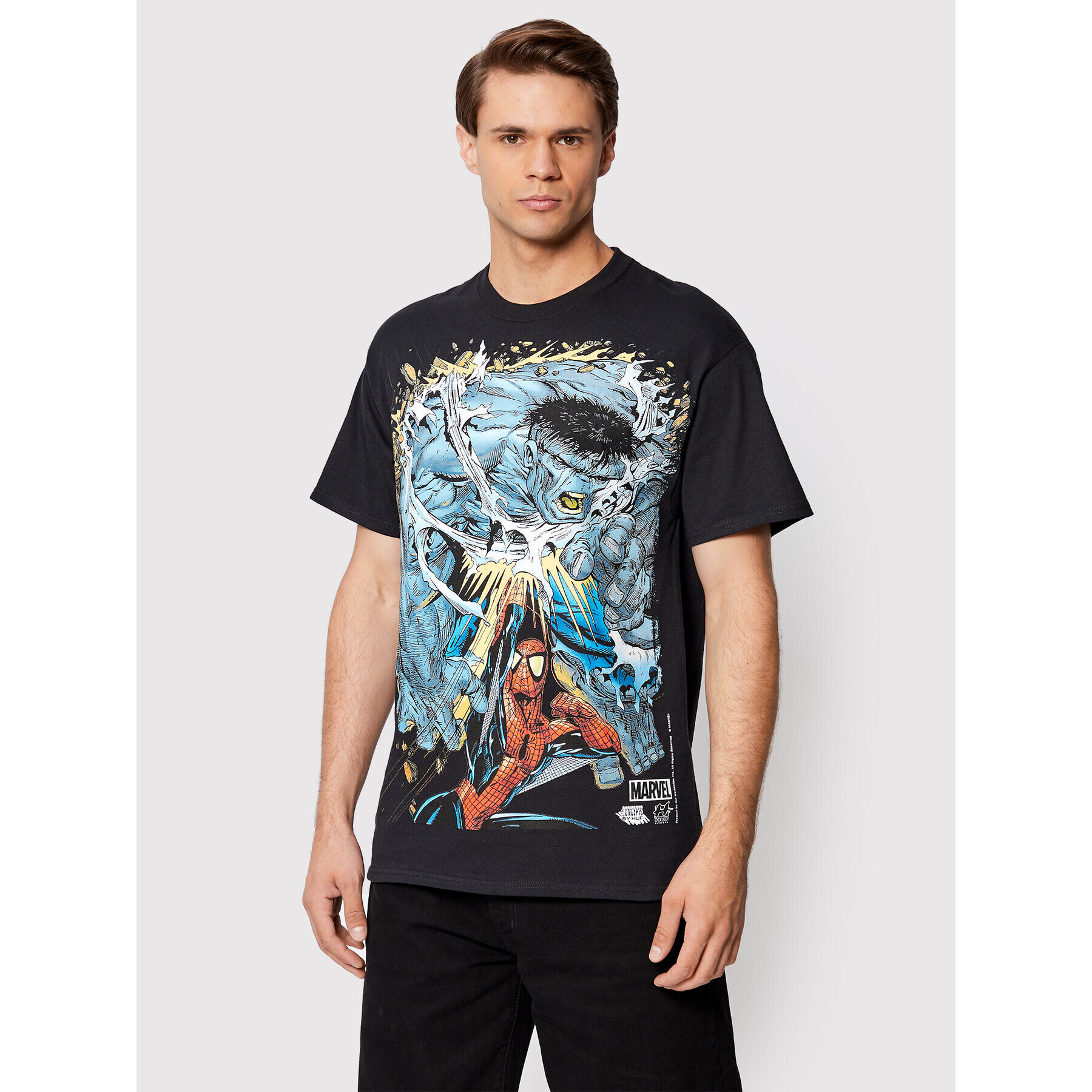 HUF Póló MARVEL Battle TS01976 Fekete Regular Fit - Pepit.hu