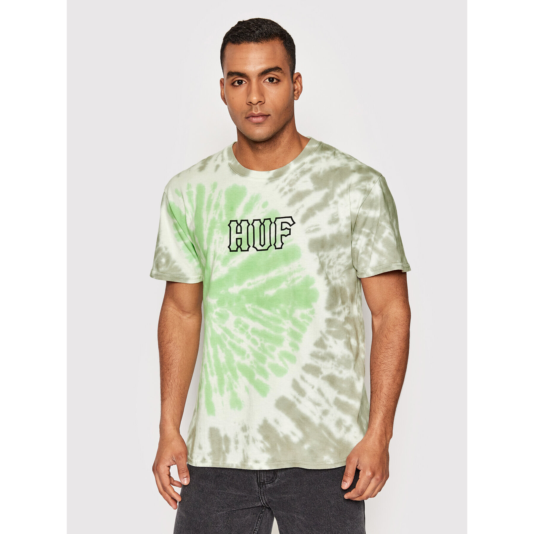 HUF Póló Sf Dye TS01630 Zöld Regular Fit - Pepit.hu