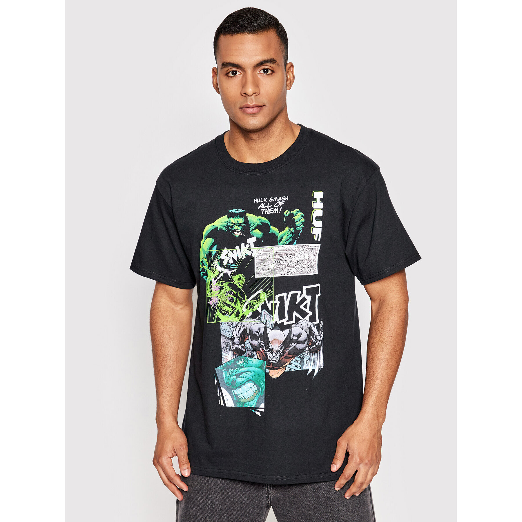 HUF Póló Smash Up TS01896 Fekete Regular Fit - Pepit.hu