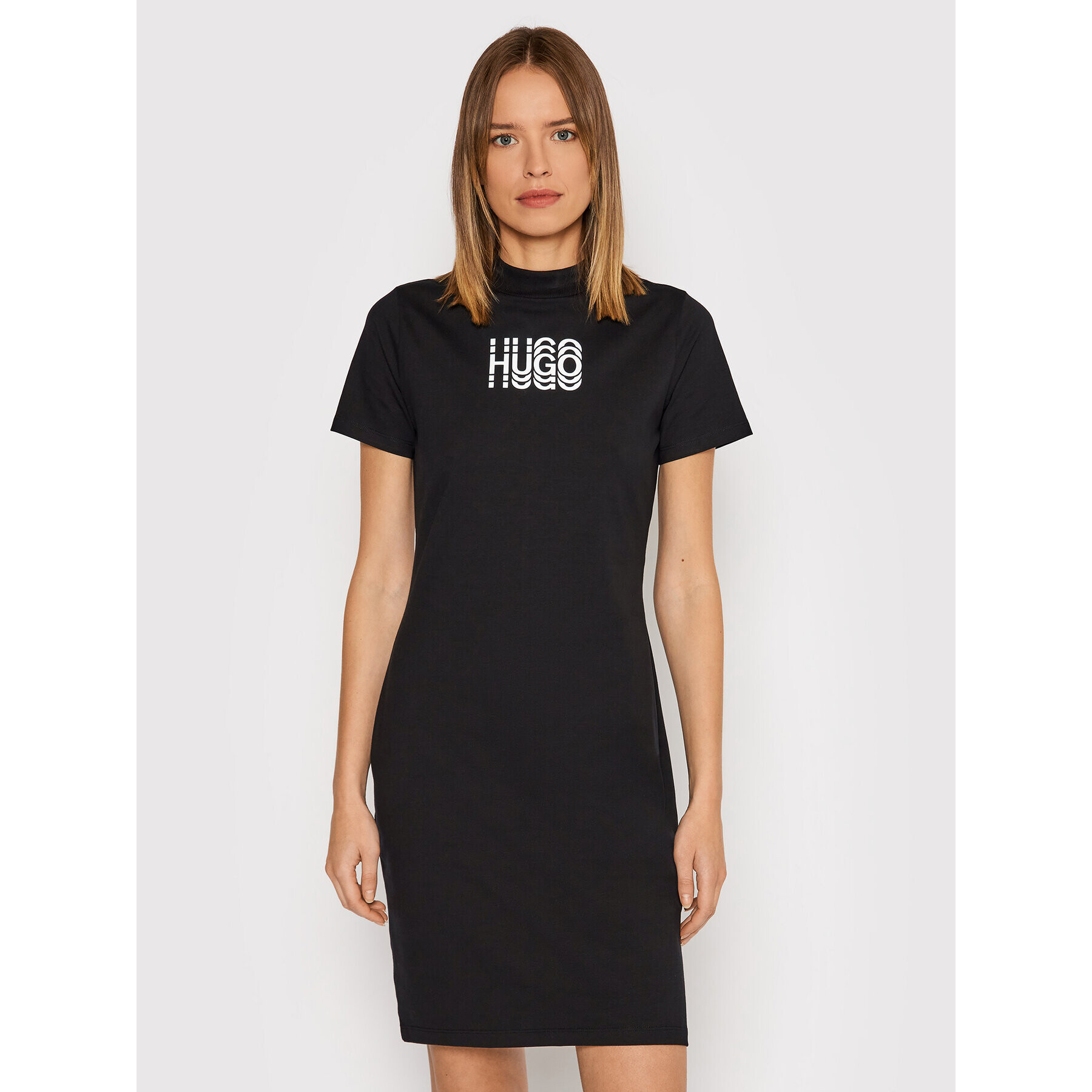 Hugo Hétköznapi ruha Narcissa 50455557 Fekete Slim Fit - Pepit.hu