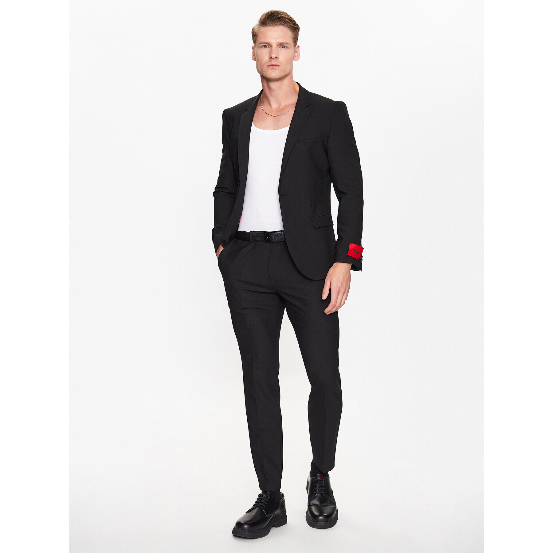 Hugo Öltöny 50485859 Fekete Extra Slim Fit - Pepit.hu