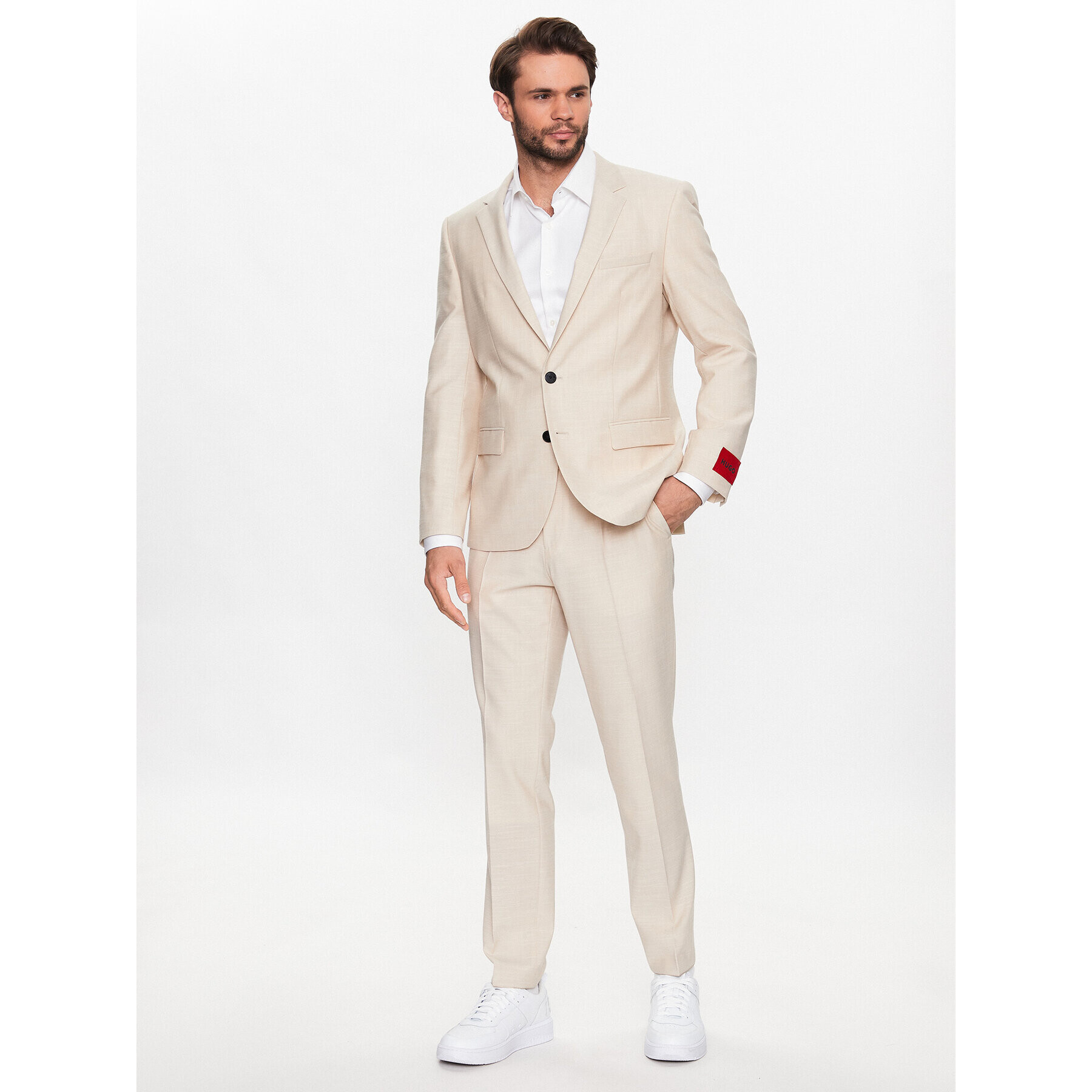 Hugo Öltöny 50491045 Bézs Slim Fit - Pepit.hu