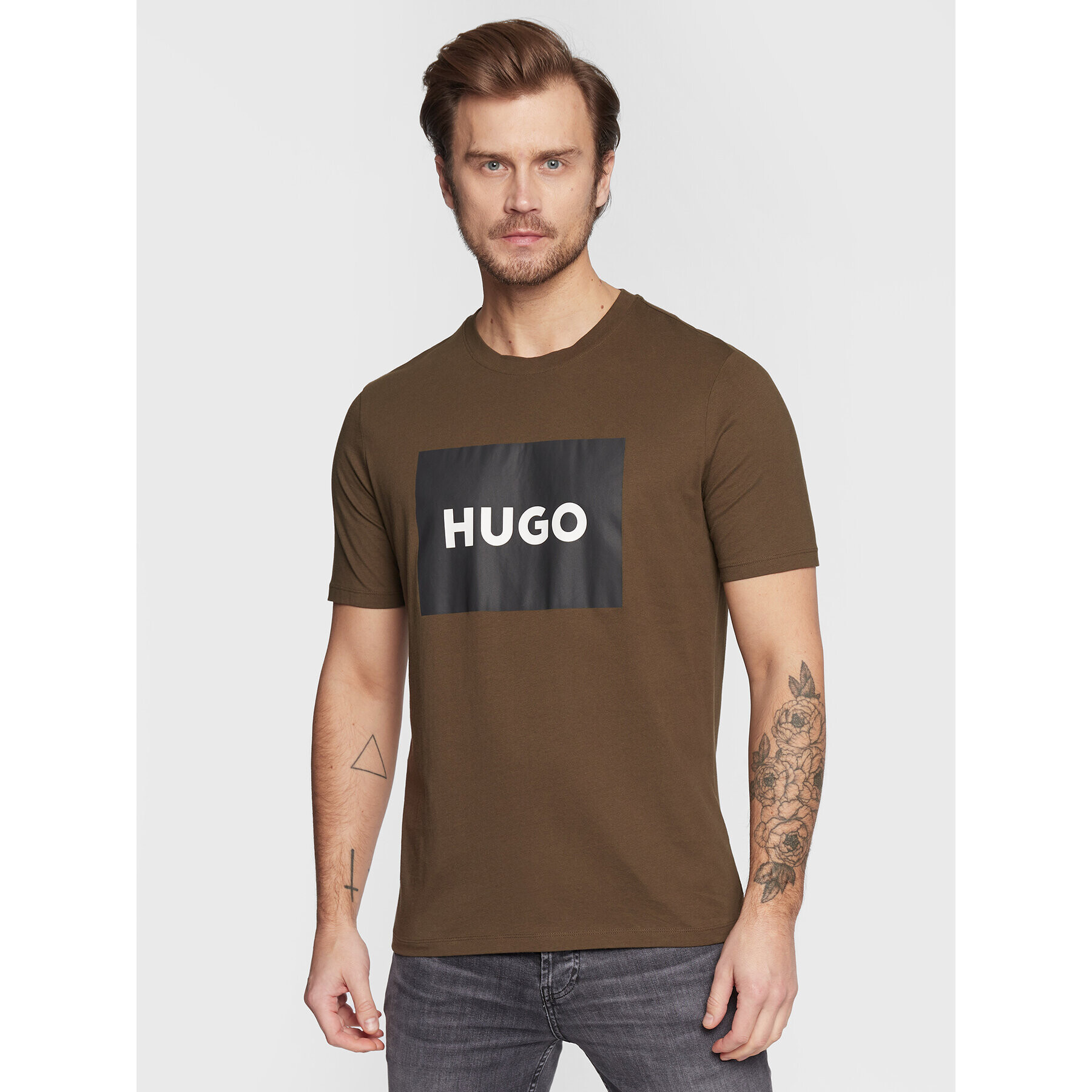 Hugo Póló Dulive222 50467952 Khaki Regular Fit - Pepit.hu