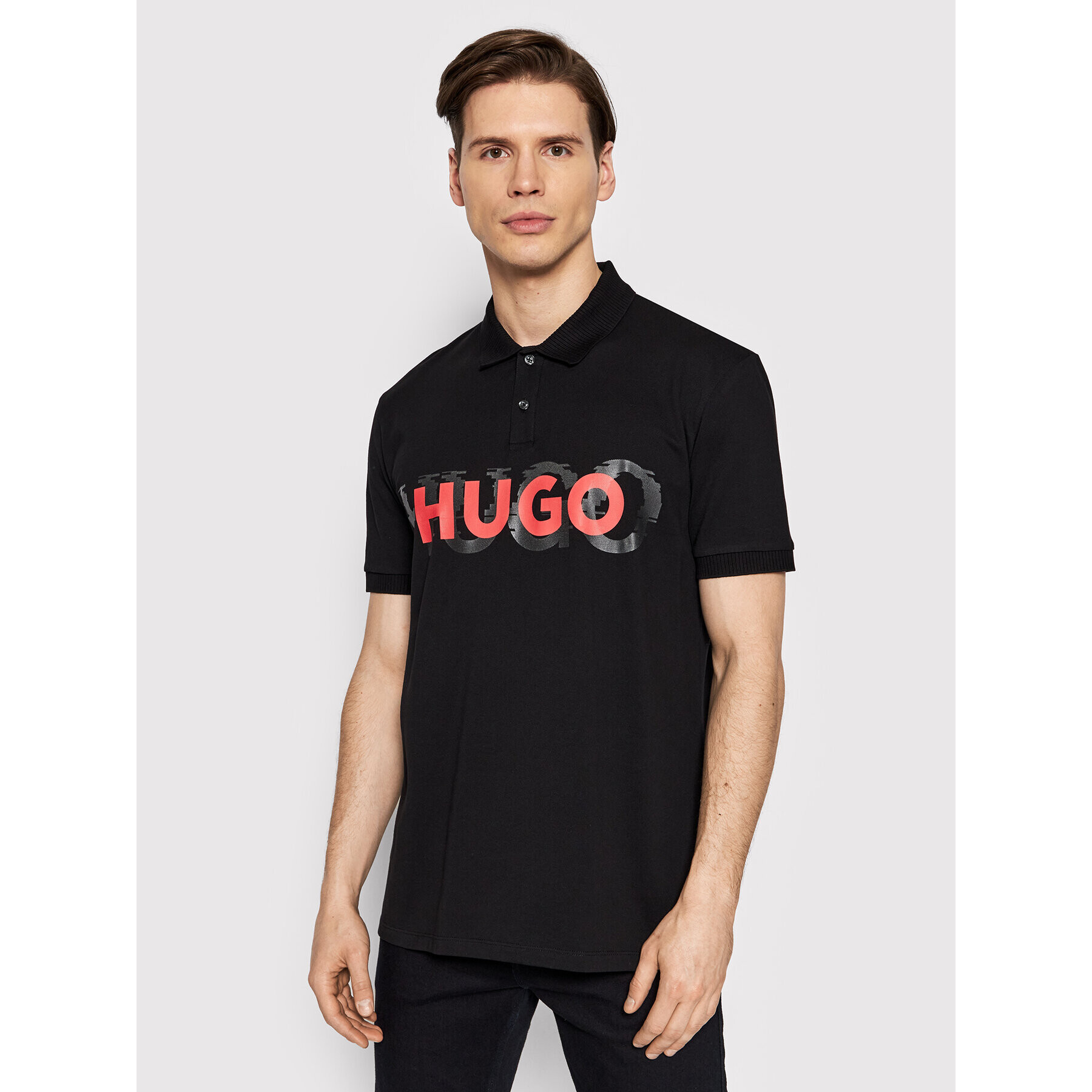 Hugo Pólóing Dristofano 50468259 Fekete Regular Fit - Pepit.hu