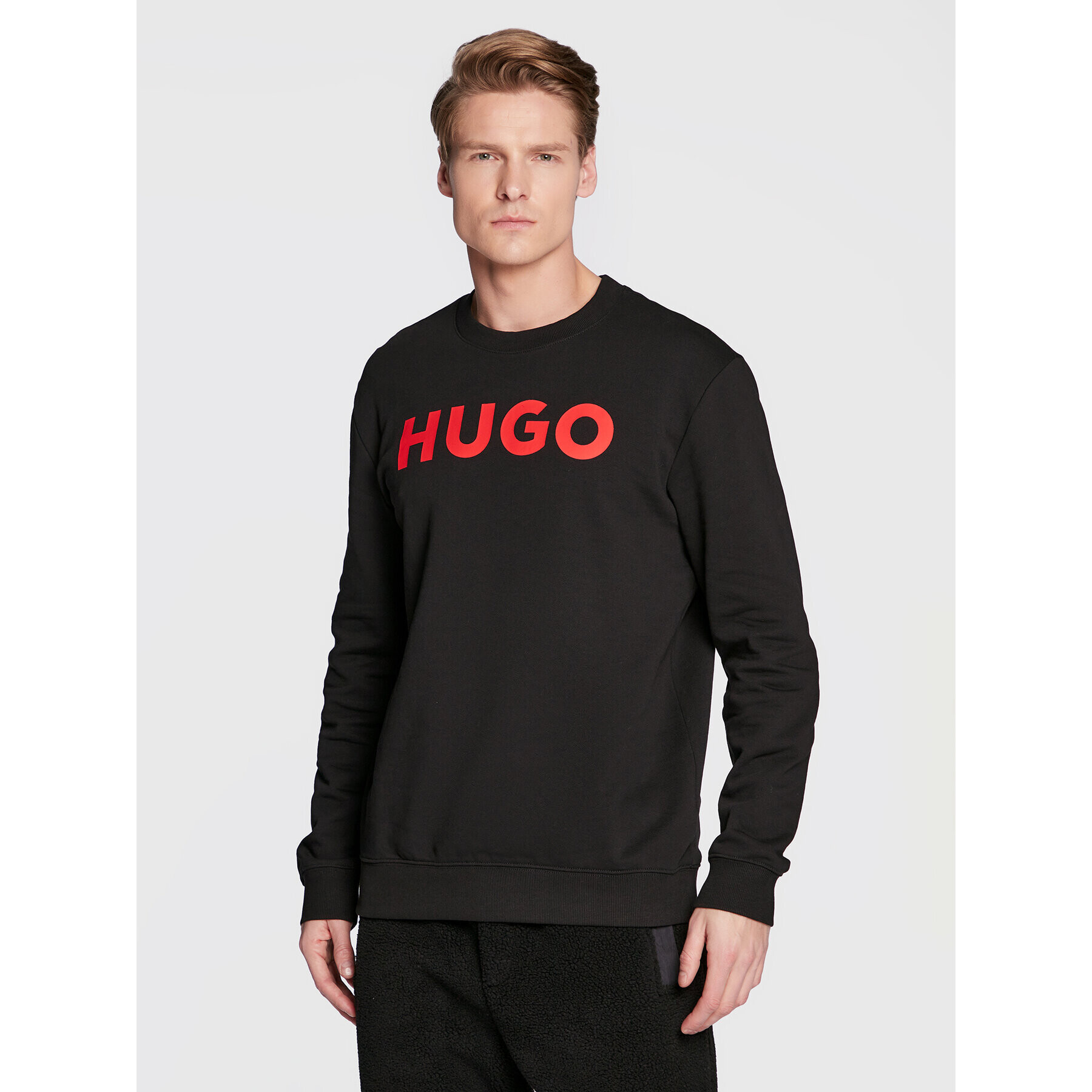 Hugo Pulóver Dem 50477328 Fekete Regular Fit - Pepit.hu