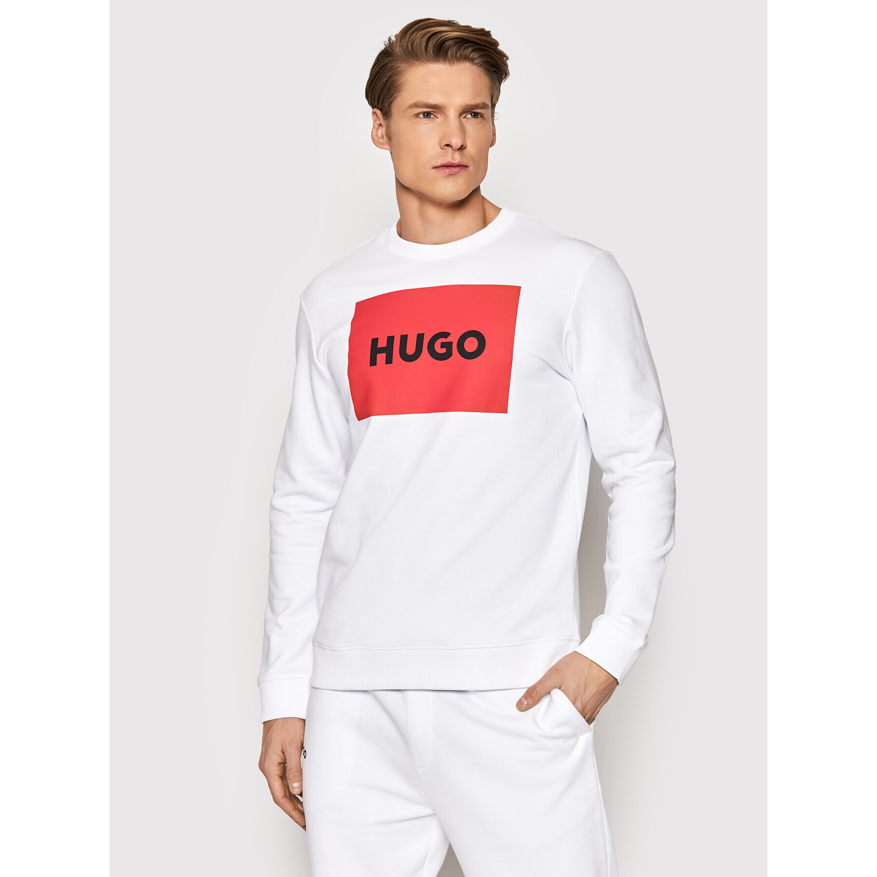 Hugo Pulóver Duragol222 50467944 Fehér Regular Fit - Pepit.hu