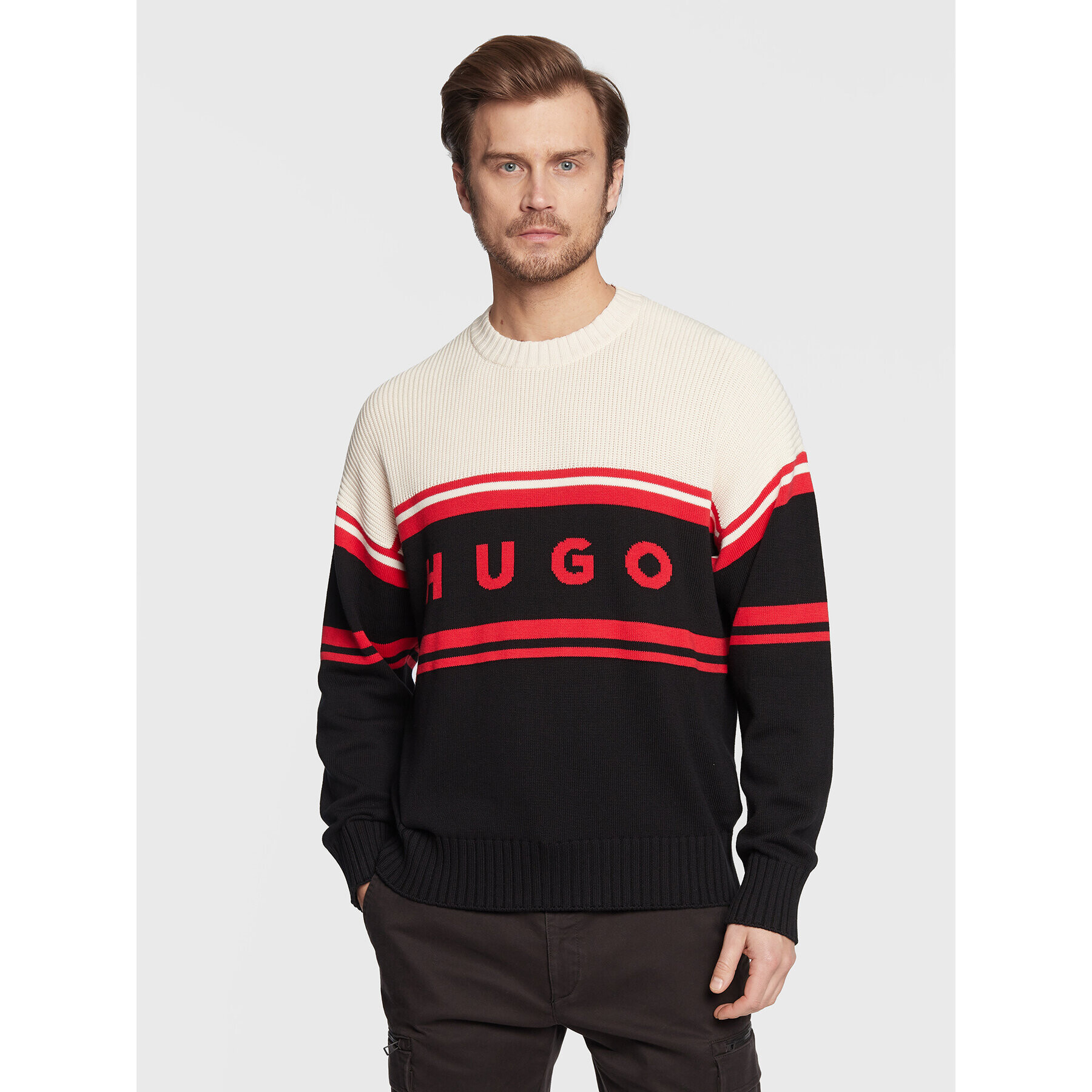 Hugo Sweater Sopid 50474824 Fekete Regular Fit - Pepit.hu