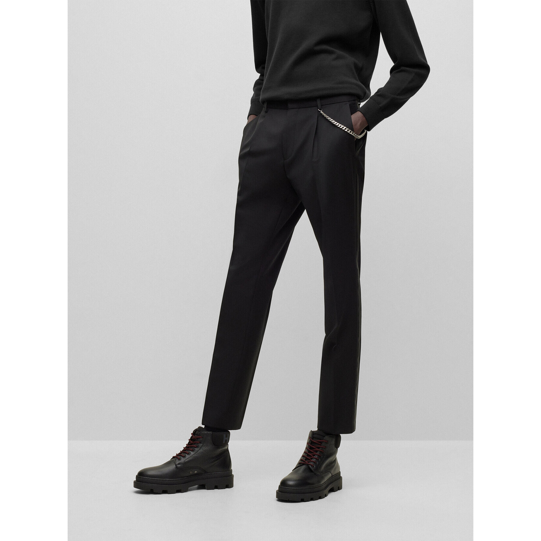 Hugo Szövet nadrág 50483152 Fekete Extra Slim Fit - Pepit.hu