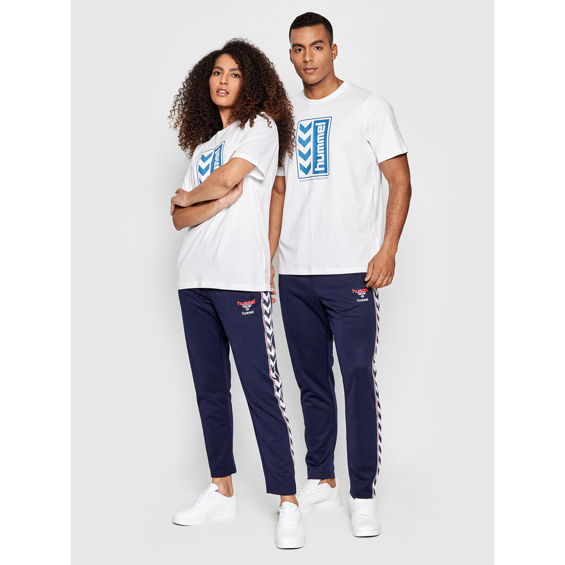 Hummel Melegítő alsó Unisex Lerby Poly 214310 Sötétkék Tapered Fit - Pepit.hu