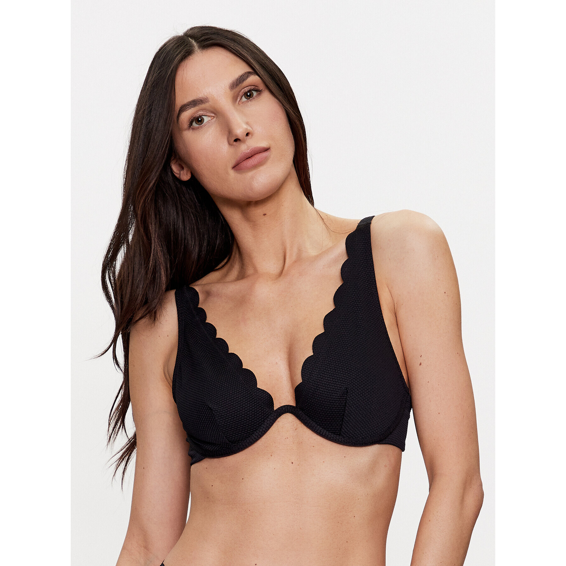 Hunkemöller Bikini felső Scallop 191512 Fekete - Pepit.hu