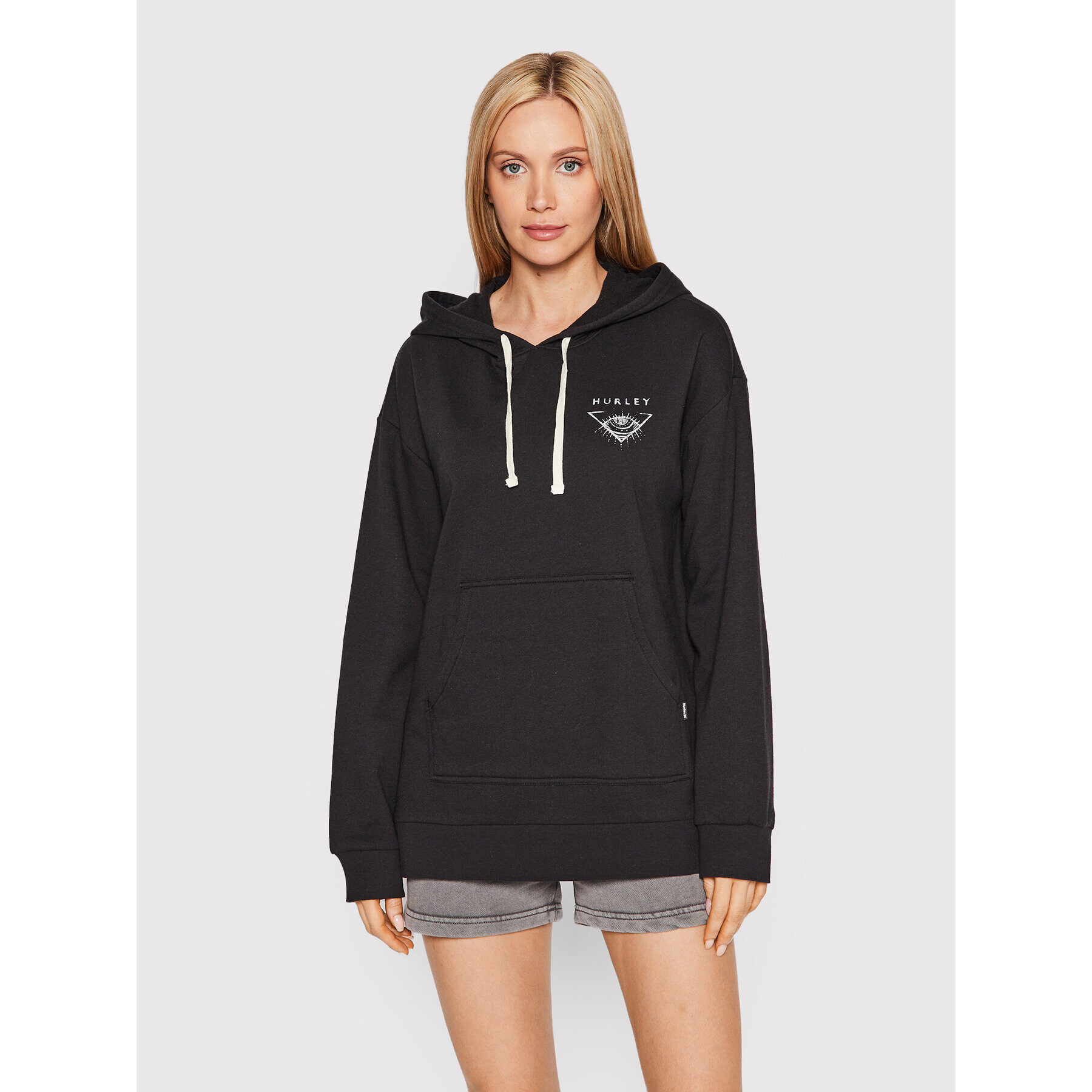 Hurley Pulóver Omen Boyfriend 3HJ5060533 Fekete Oversize - Pepit.hu