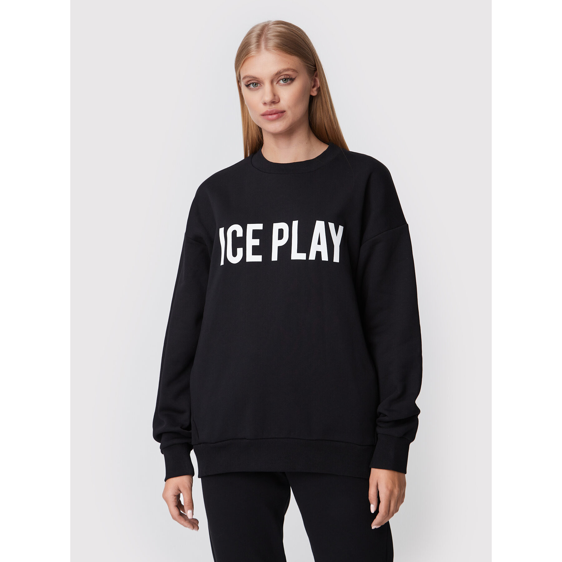 Ice Play Pulóver 22I U2M0 E051 P450 9000 Fekete Relaxed Fit - Pepit.hu