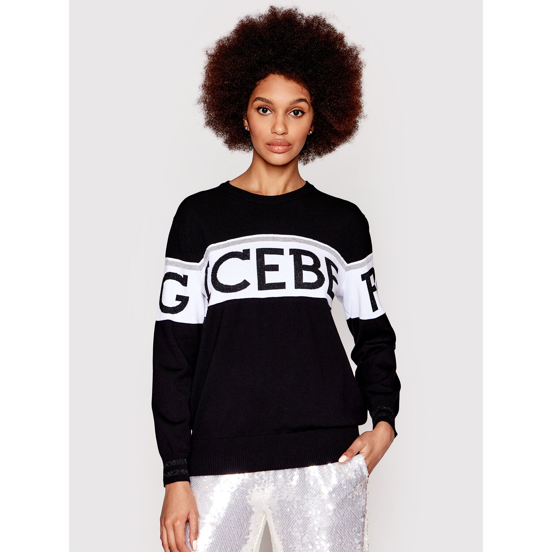 Iceberg Sweater 22EI2P0A0077296 Fekete Relaxed Fit - Pepit.hu