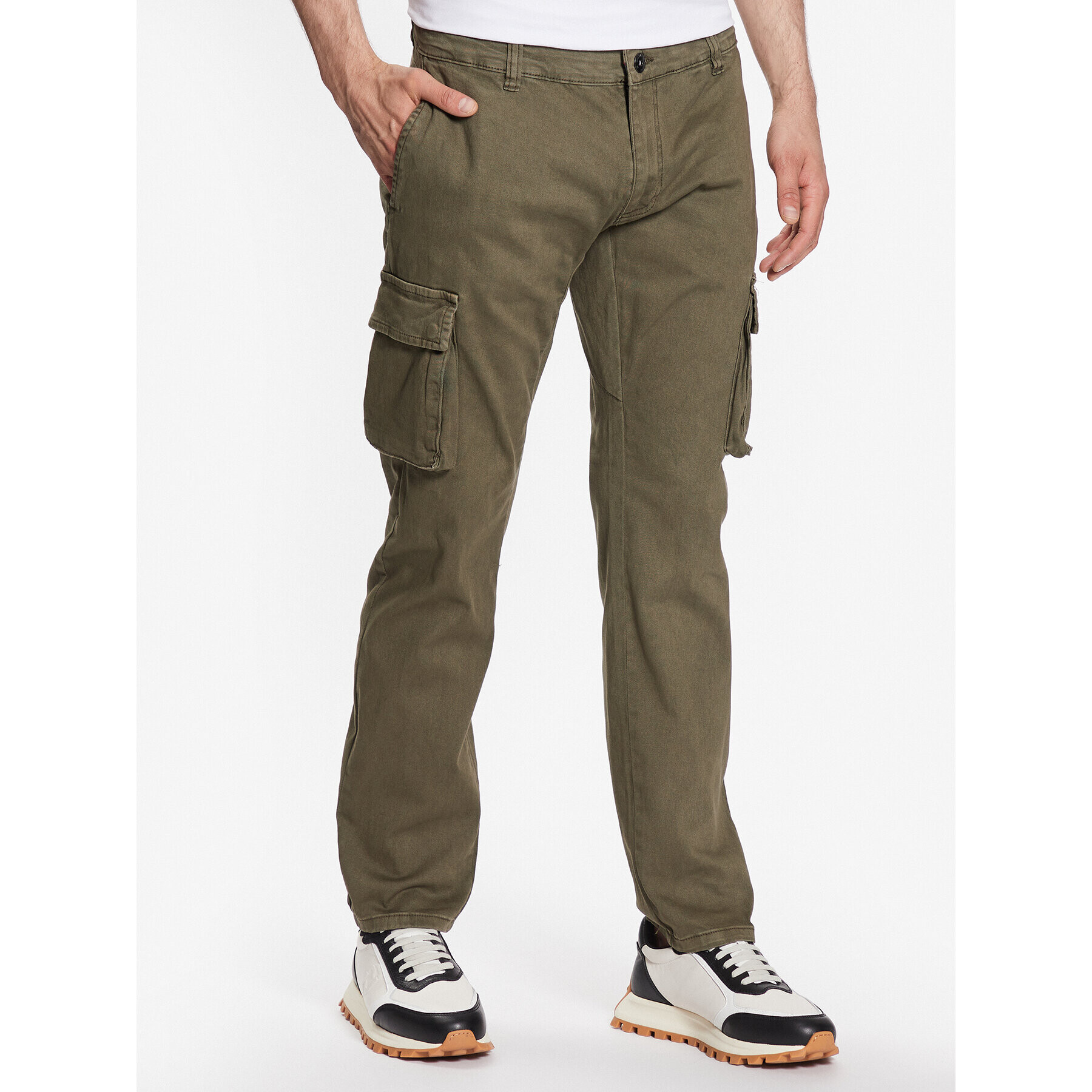 INDICODE Szövet nadrág Albani 60-299 Khaki Regular Fit - Pepit.hu