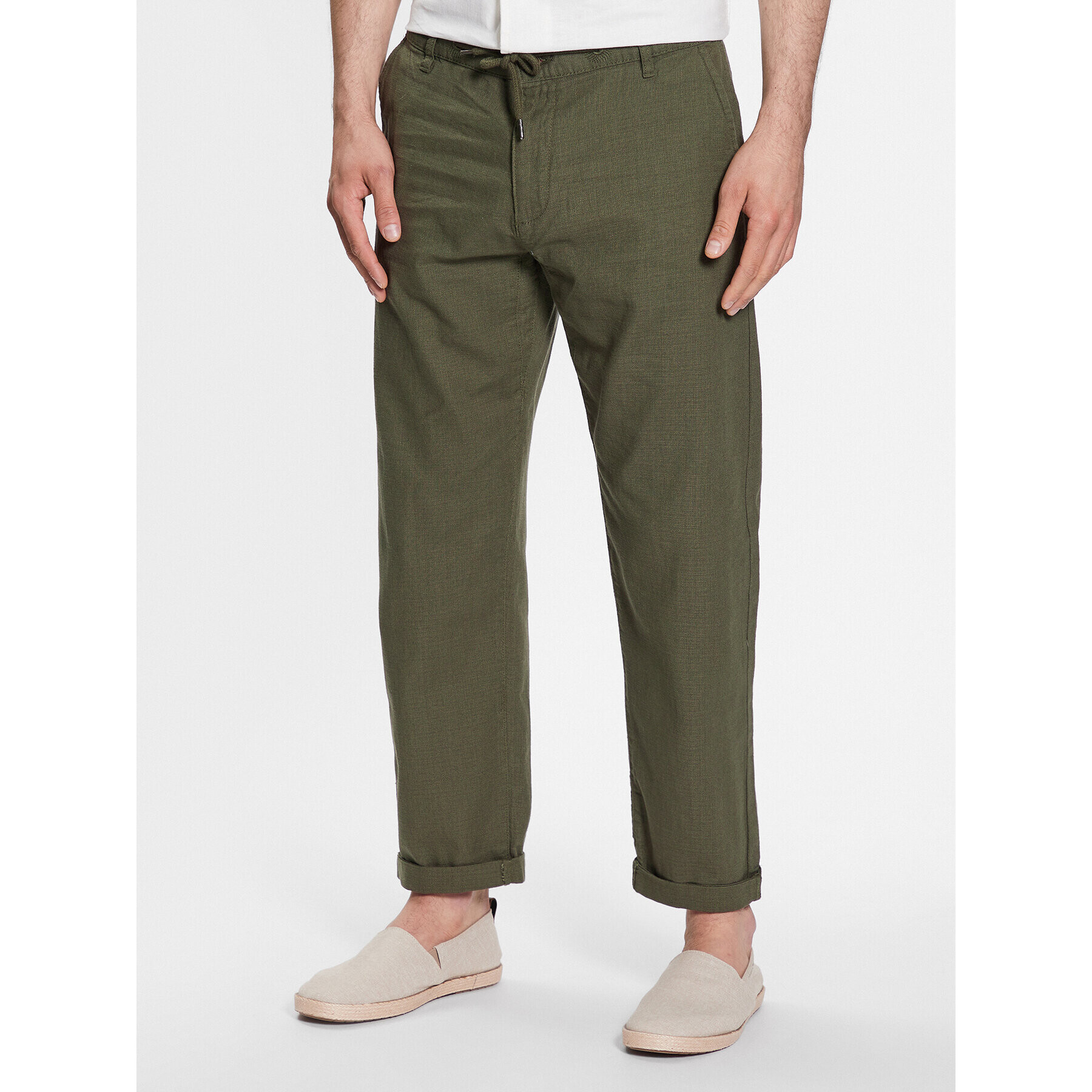 INDICODE Szövet nadrág Clio 60-301 Khaki Regular Fit - Pepit.hu