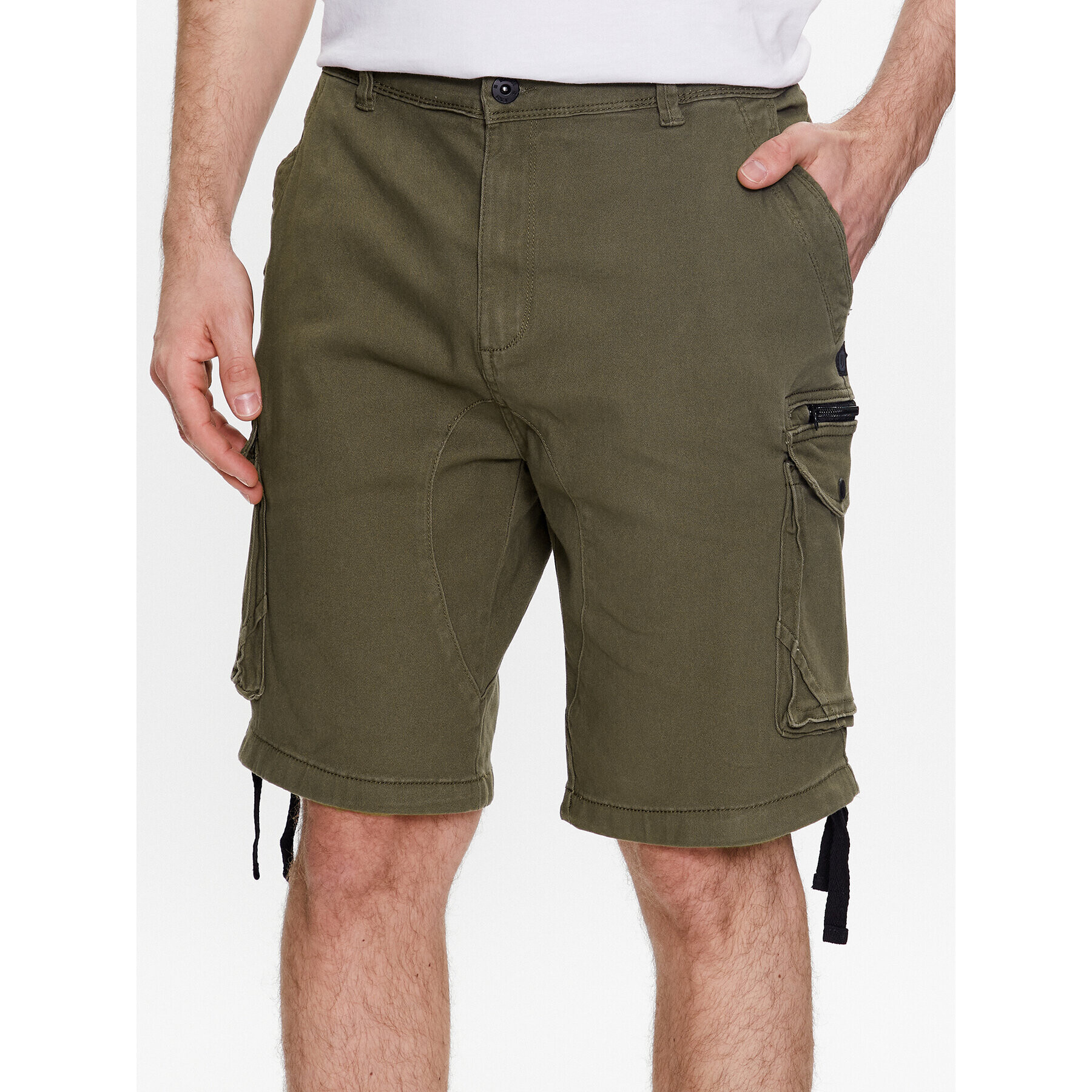 INDICODE Szövet rövidnadrág Agron 70-557 Khaki Regular Fit - Pepit.hu