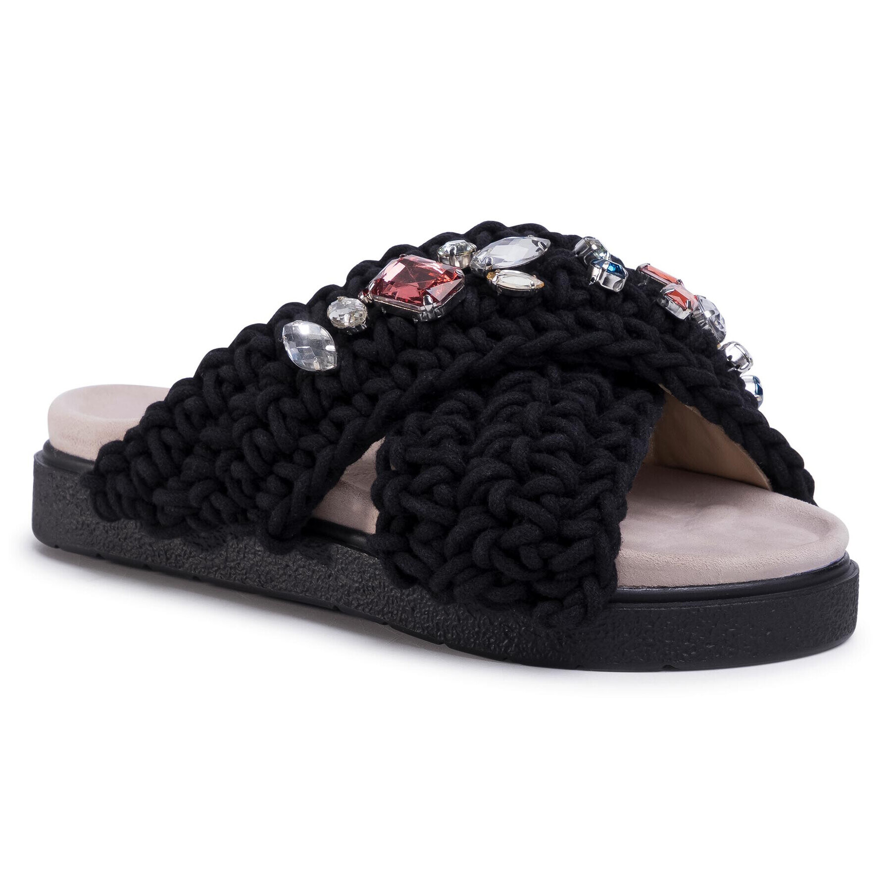 Inuikii Papucs Women Woven Stones 70104-006 Fekete - Pepit.hu