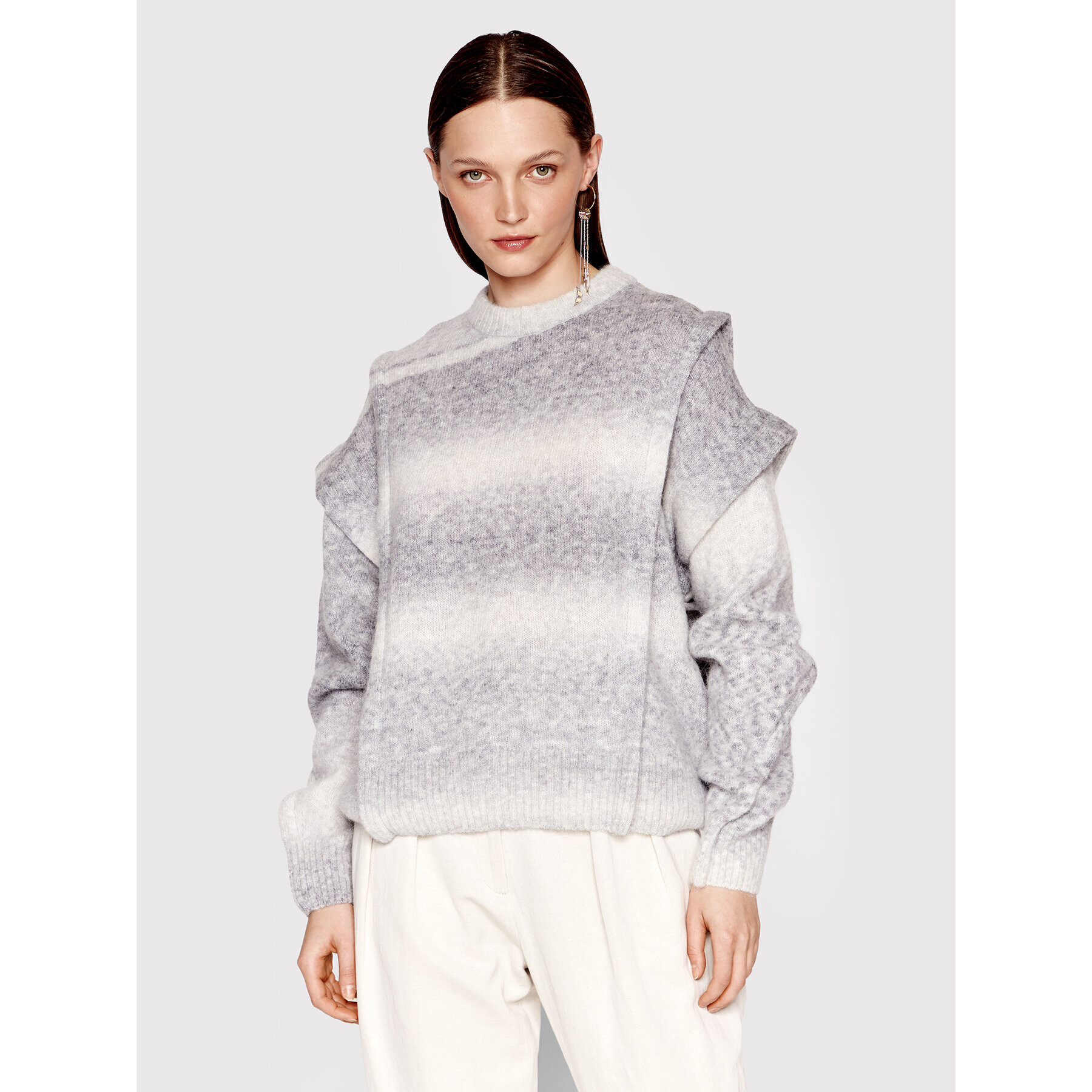 IRO Sweater Valya AQ248 Szürke Relaxed Fit - Pepit.hu